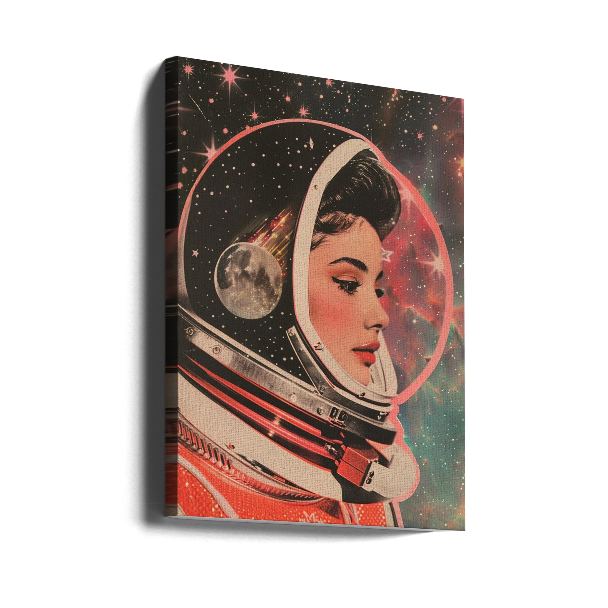 For Girls Who Fly Rocketships by Samantha Hearn | Vintage Space Astronaut, Large Canvas Wall Art Print | Artsy Earth