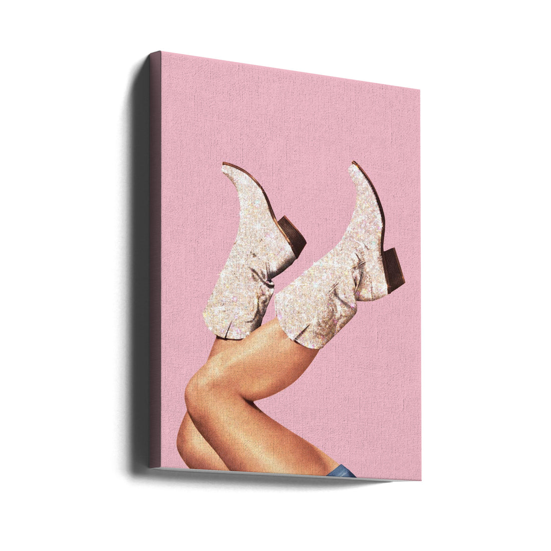 These Boots - Glitter Pink II by Vertigo Artography | Western Cowgirl Fashion, Large Canvas Wall Art Print | Artsy Earth