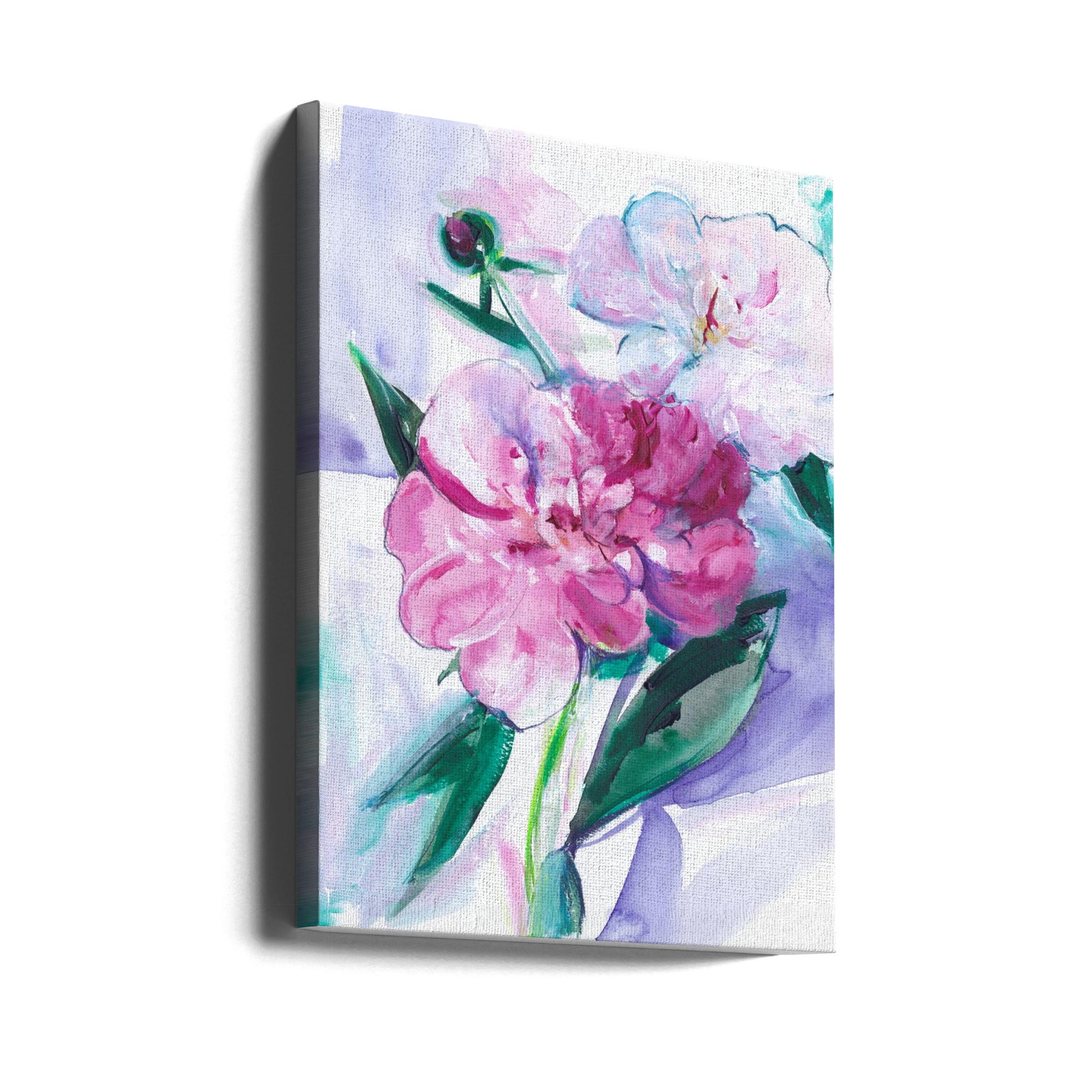 Periwinkle Peony Large by Christine Lindstrom | Watercolor Floral Art, Large Canvas Wall Art Print | Artsy Earth