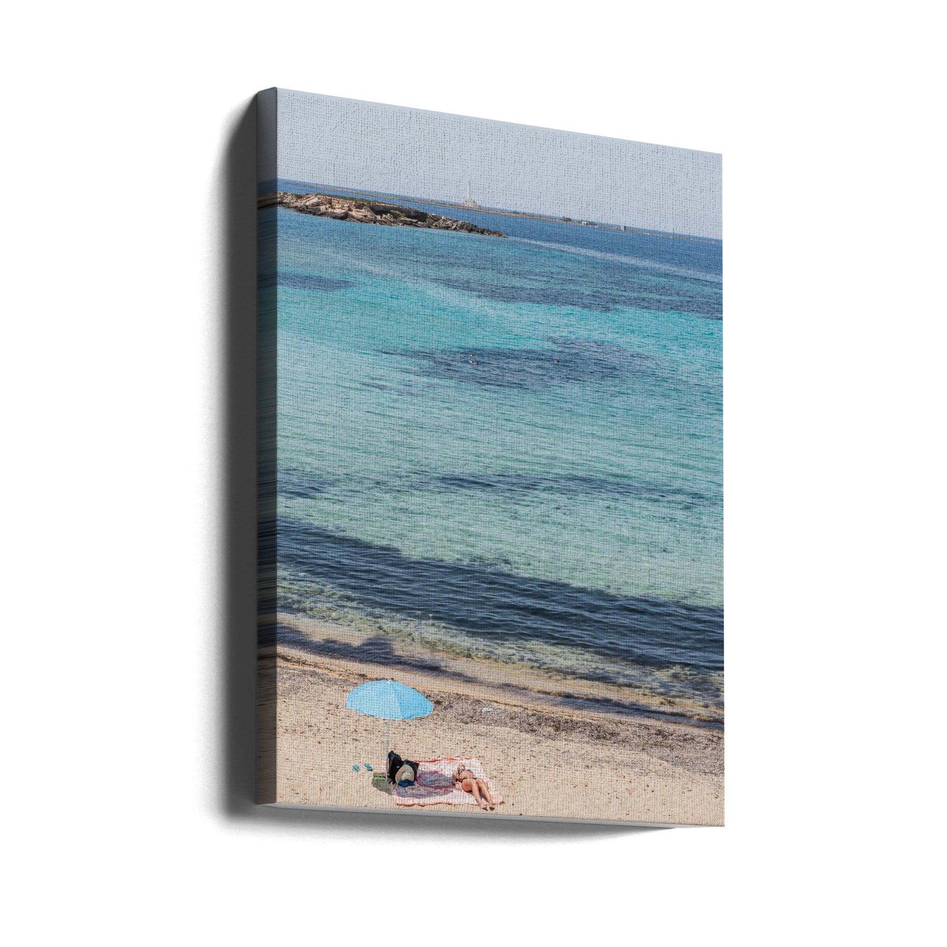 Italian Beach Scene by Photolovers | Coastal Beach Vacation, Large Canvas Wall Art Print | Artsy Earth