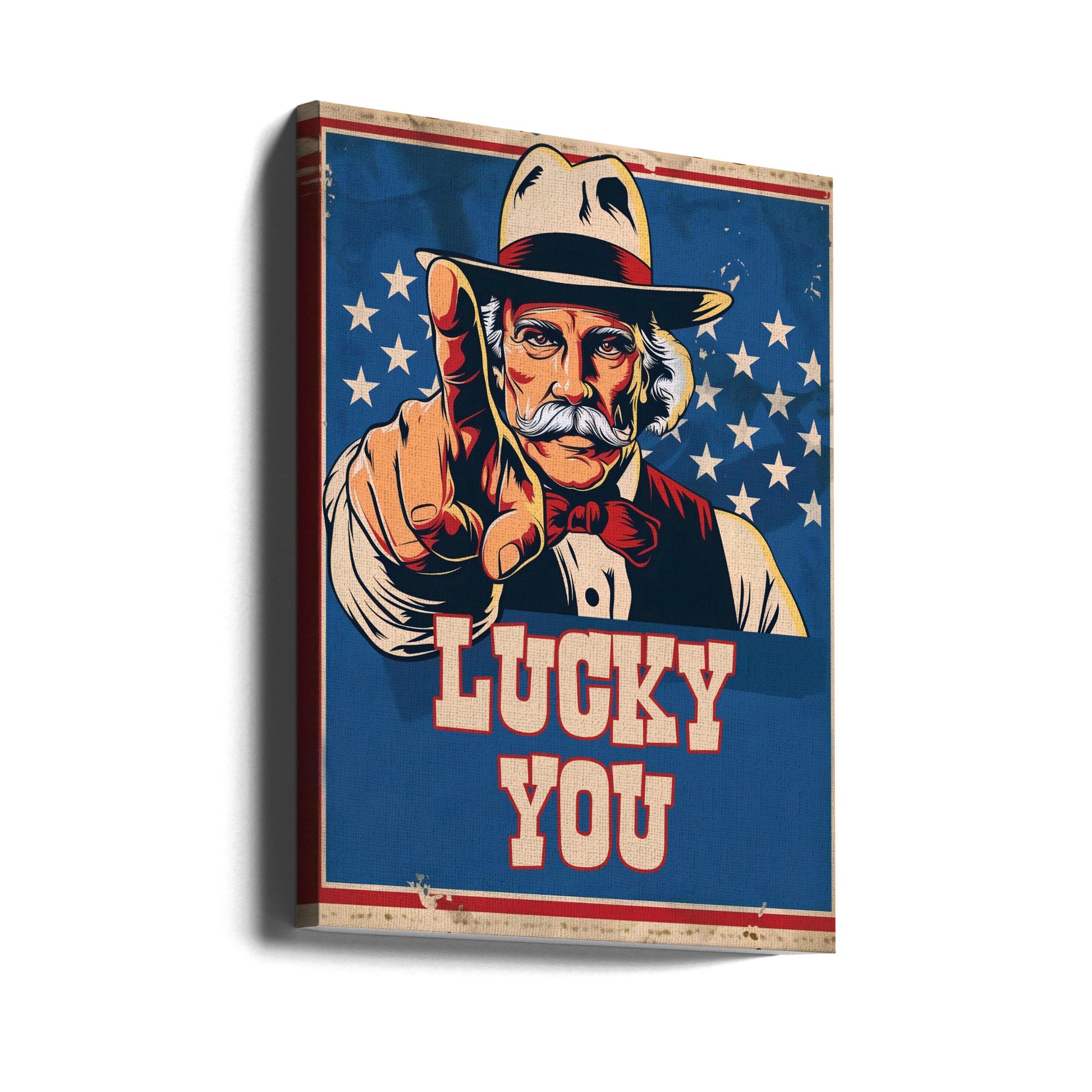 Lucky You by Andreas Magnusson | Vintage Motivational Poster, Large Canvas Wall Art Print | Artsy Earth