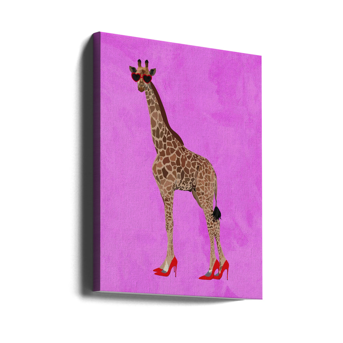 Giraffe wearing heels by Sarah Manovski | Fashion Animal Illustration, Large Canvas Wall Art Print | Artsy Earth