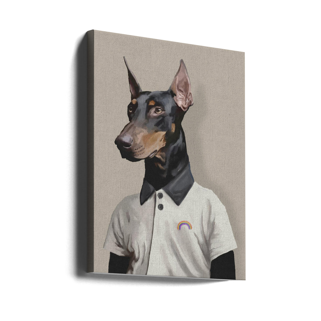 Guard Dog Portrait by Gabriella Roberg | Doberman Pet Portrait, Large Canvas Wall Art Print | Artsy Earth