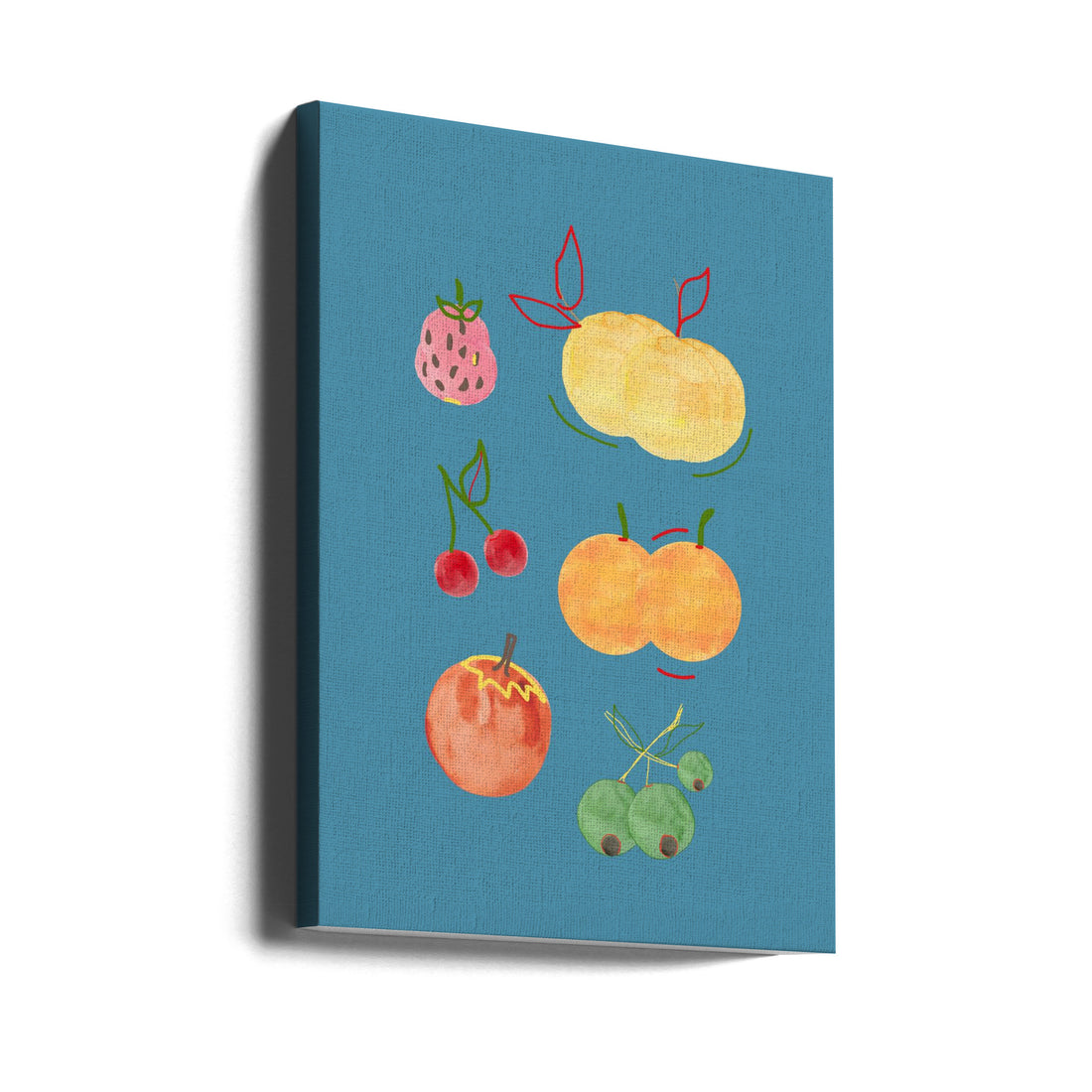 Fruit Fiesta 02 by Art Of Living | Colorful Fruit Illustration, Large Canvas Wall Art Print | Artsy Earth