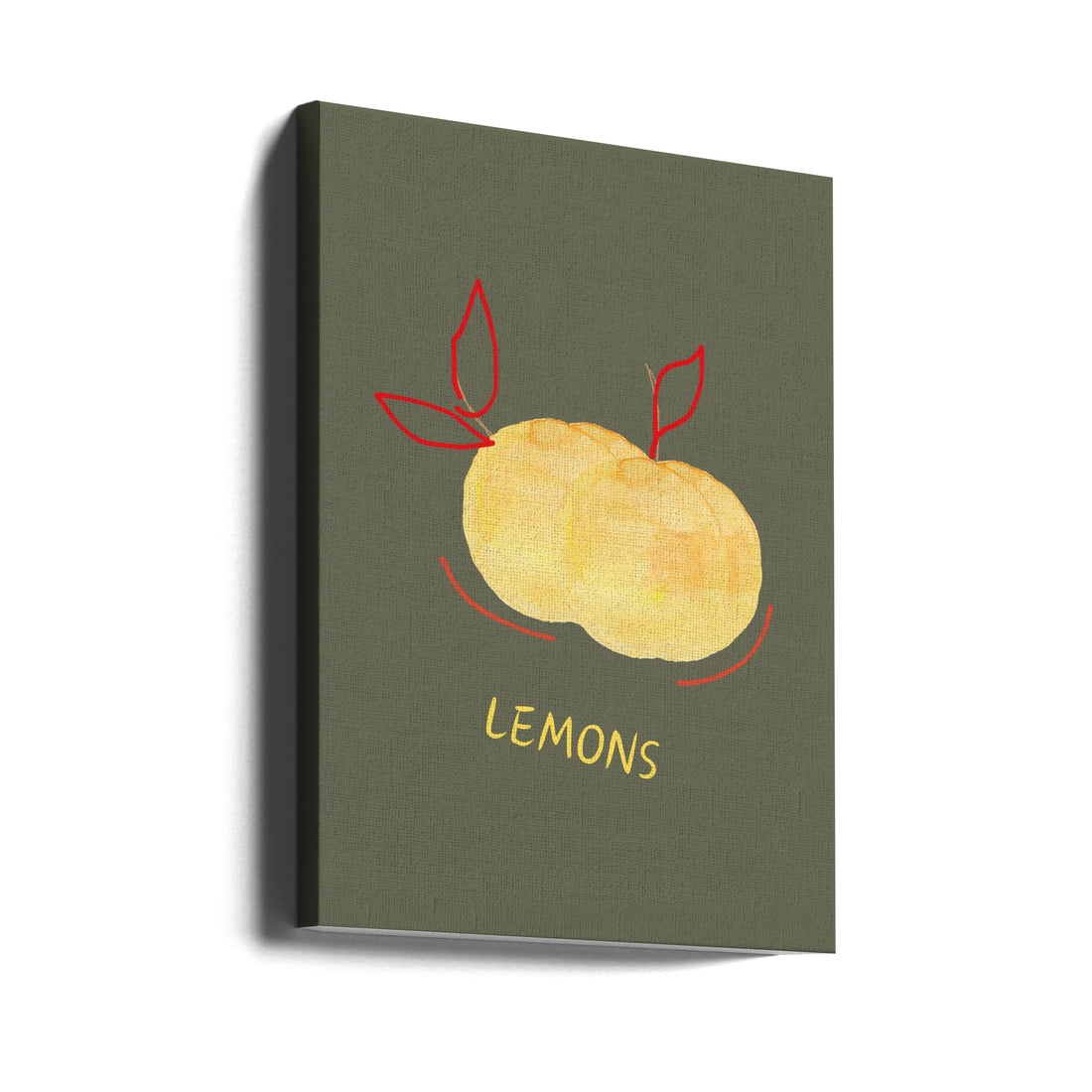 Lemons in Green by Art Of Living | Minimalist Food Illustration, Large Canvas Wall Art Print | Artsy Earth