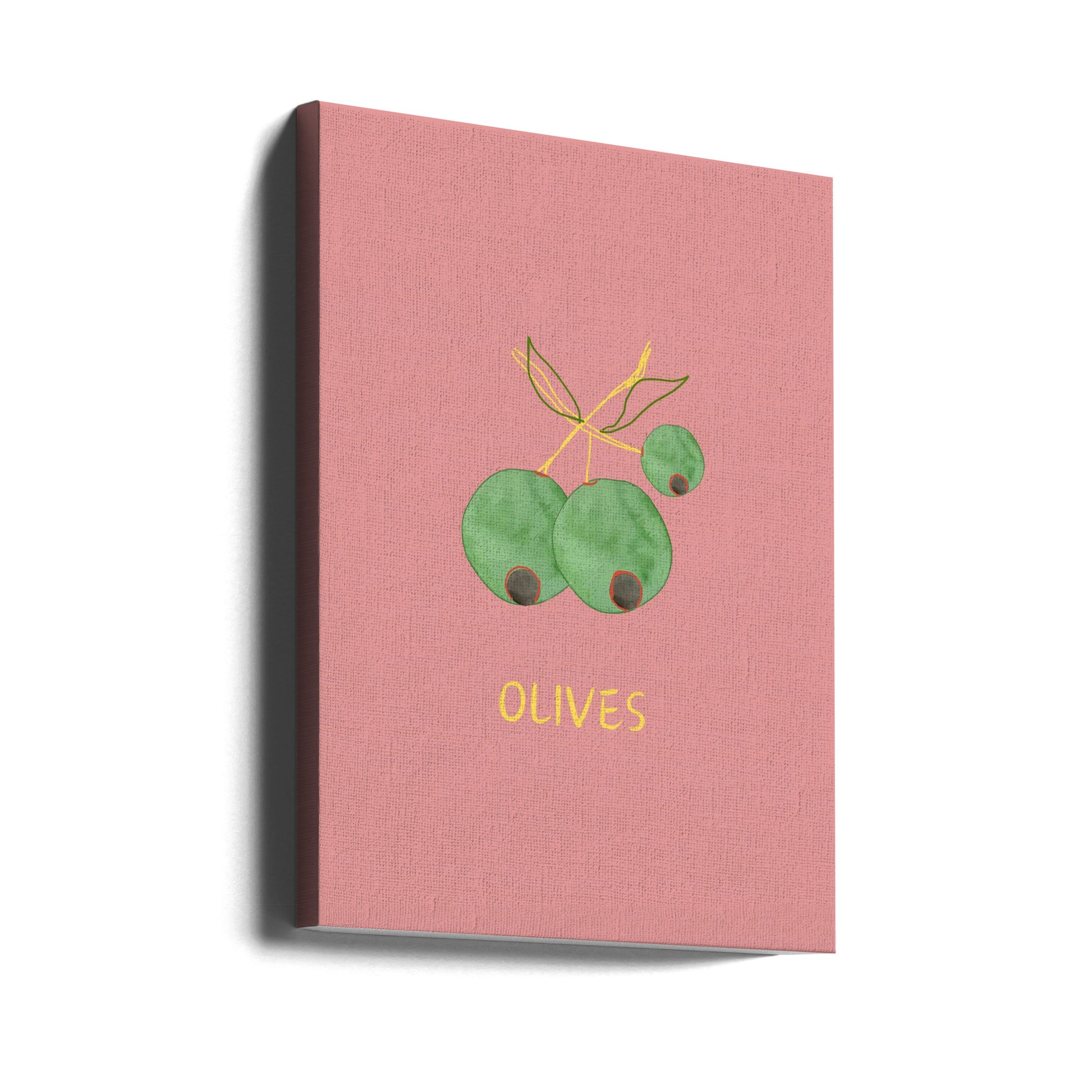 Olives in Pink by Art Of Living | Fun Food Illustration, Large Canvas Wall Art Print | Artsy Earth