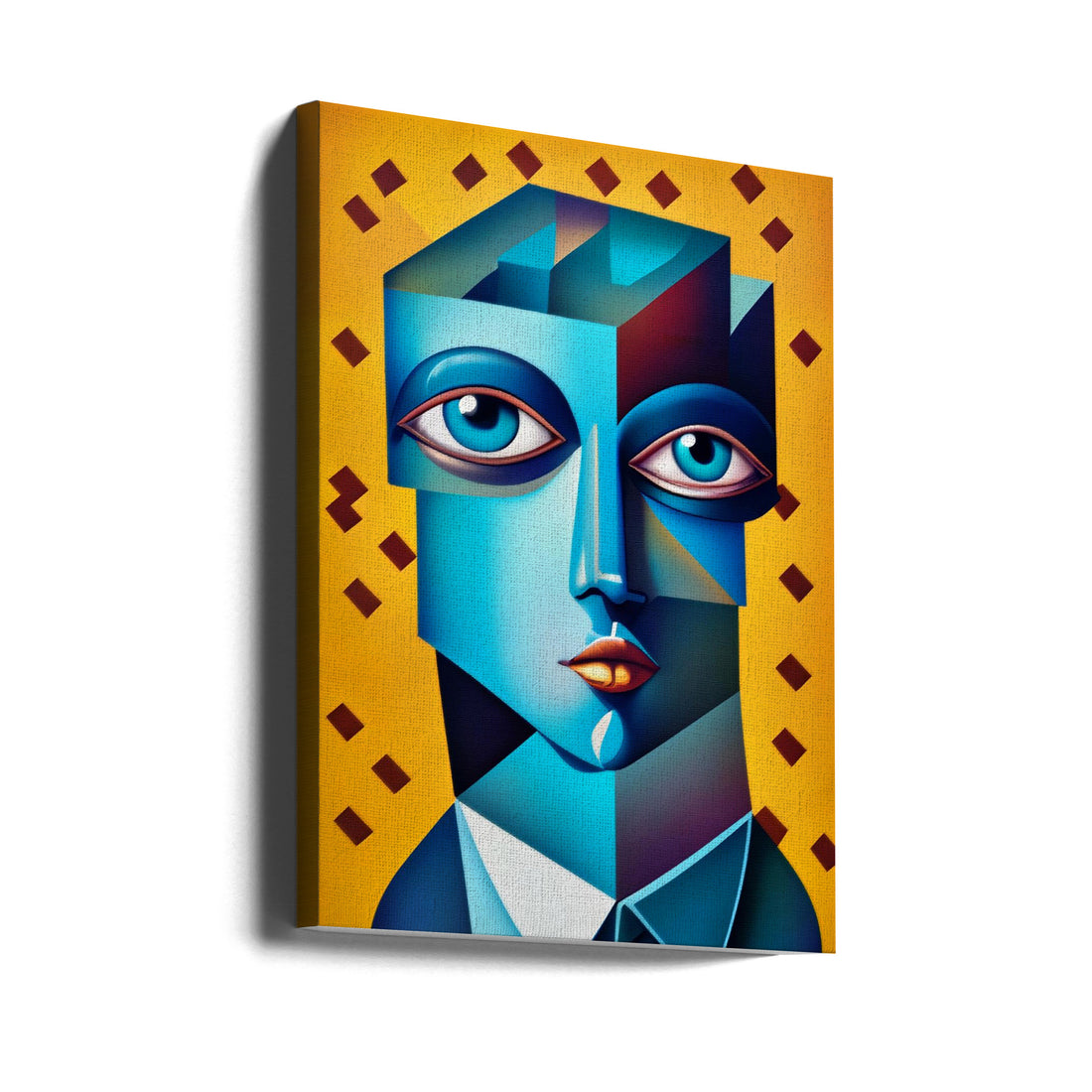 Cubist Abstract Face by Andreas Magnusson | Abstract Portrait Painting, Large Canvas Wall Art Print | Artsy Earth