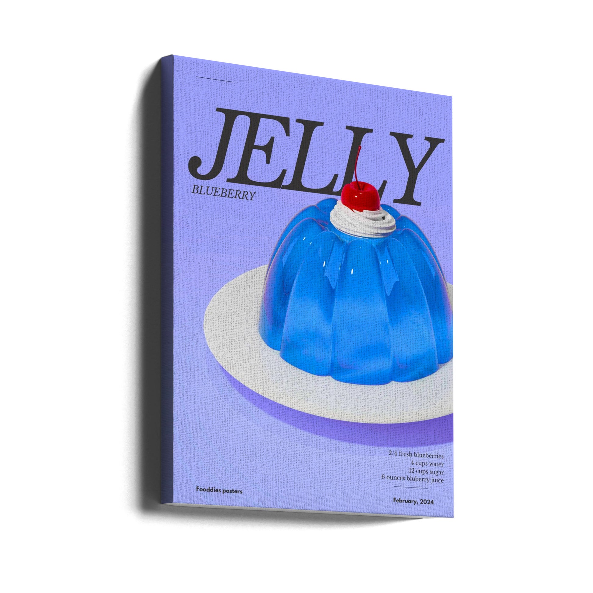 Blue Jelly Dessert by Julia Ramiro | Wobbly Colorful Treat, Large Canvas Wall Art Print | Artsy Earth