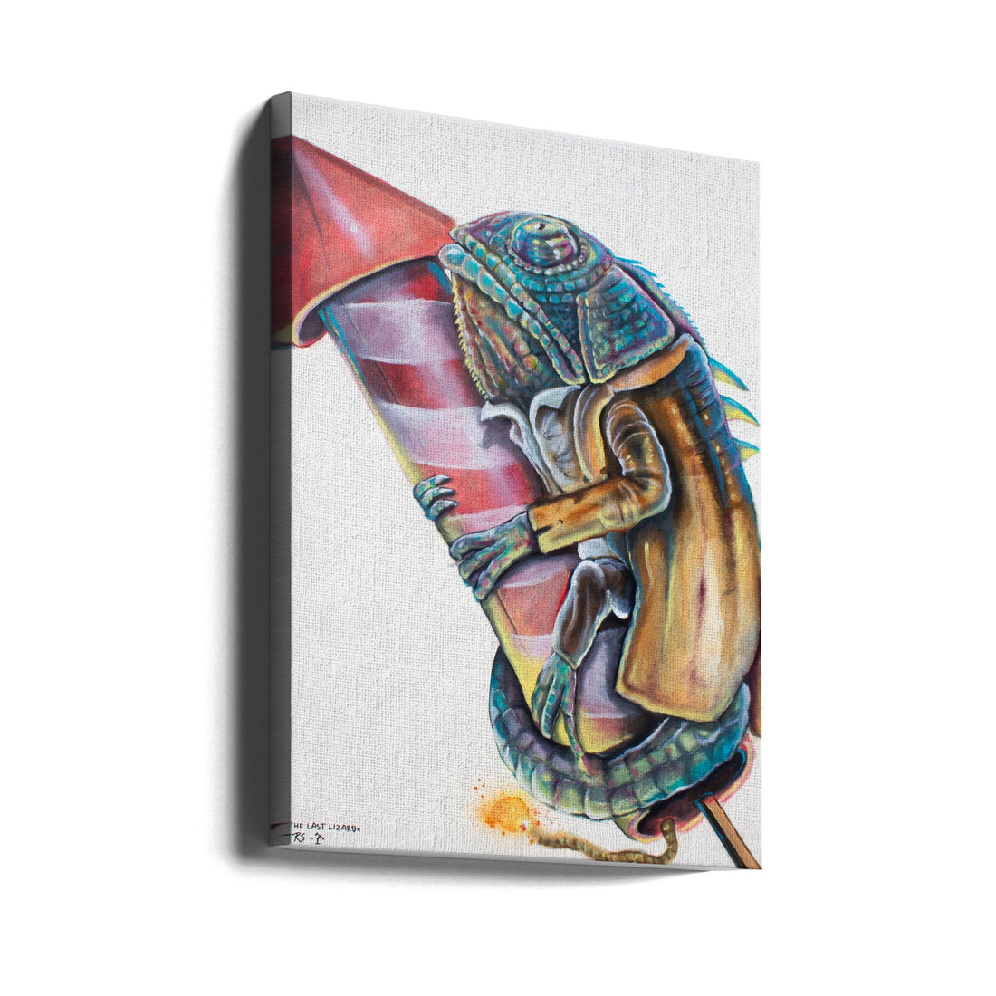 The Last Lizard by Robert Sigaard | Surreal Animal Illustration, Large Canvas Wall Art Print | Artsy Earth