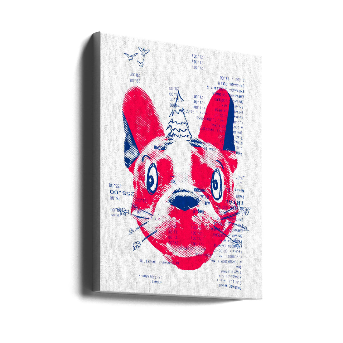 Absurd French Bulldog by Santiago Bugdadi | Funny Dog Illustration, Large Canvas Wall Art Print | Artsy Earth