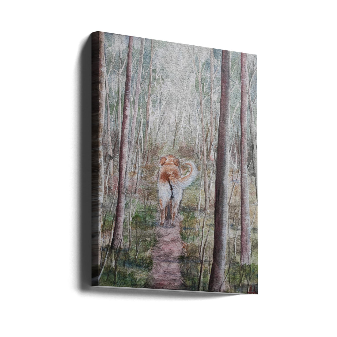 The Walk by Annette Armitage | Forest Dog Painting, Large Canvas Wall Art Print | Artsy Earth