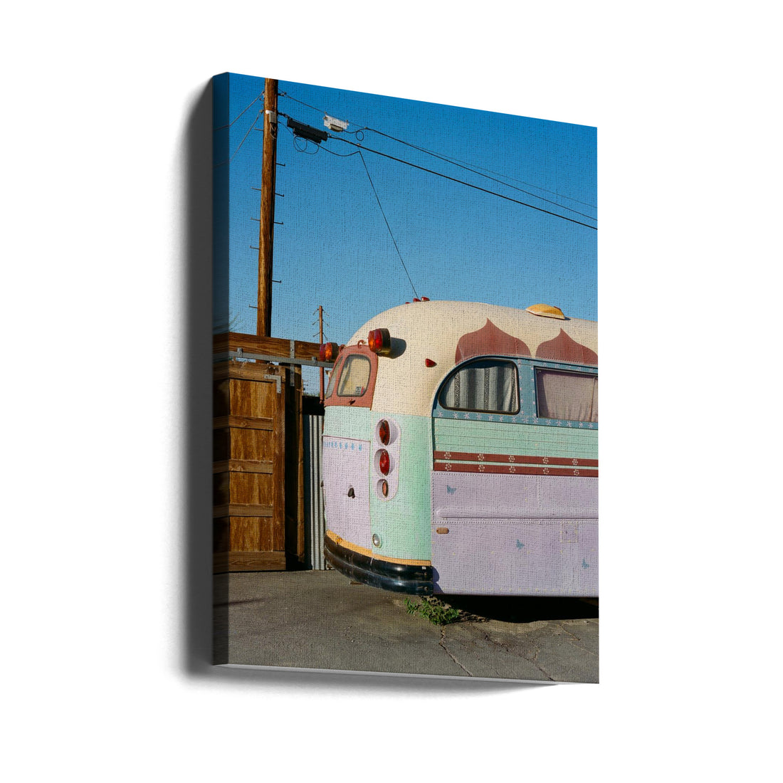 Joshua Tree Bus by Bethany Young | Parked Transport Vehicle, Large Canvas Wall Art Print | Artsy Earth