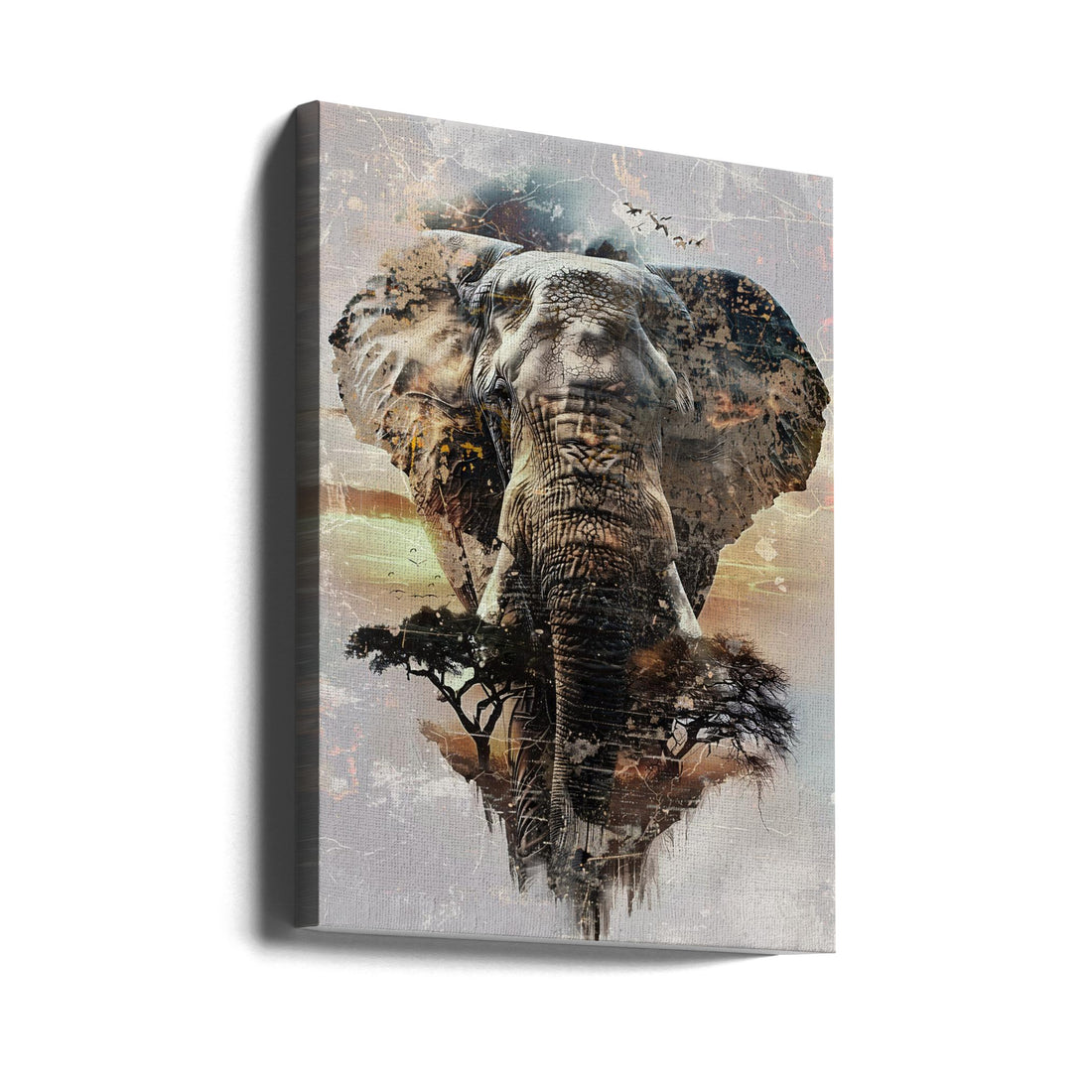 Elephant Africa Wild by Rafal Kulik | Vintage Animal Art, Large Canvas Wall Art Print | Artsy Earth