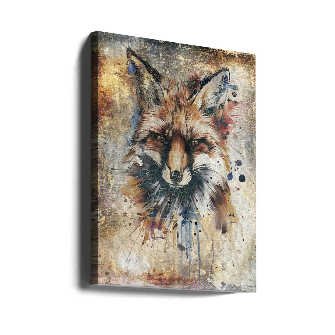 Fox Wild Animal by Rafal Kulik | Vintage Animal Illustration, Large Canvas Wall Art Print | Artsy Earth