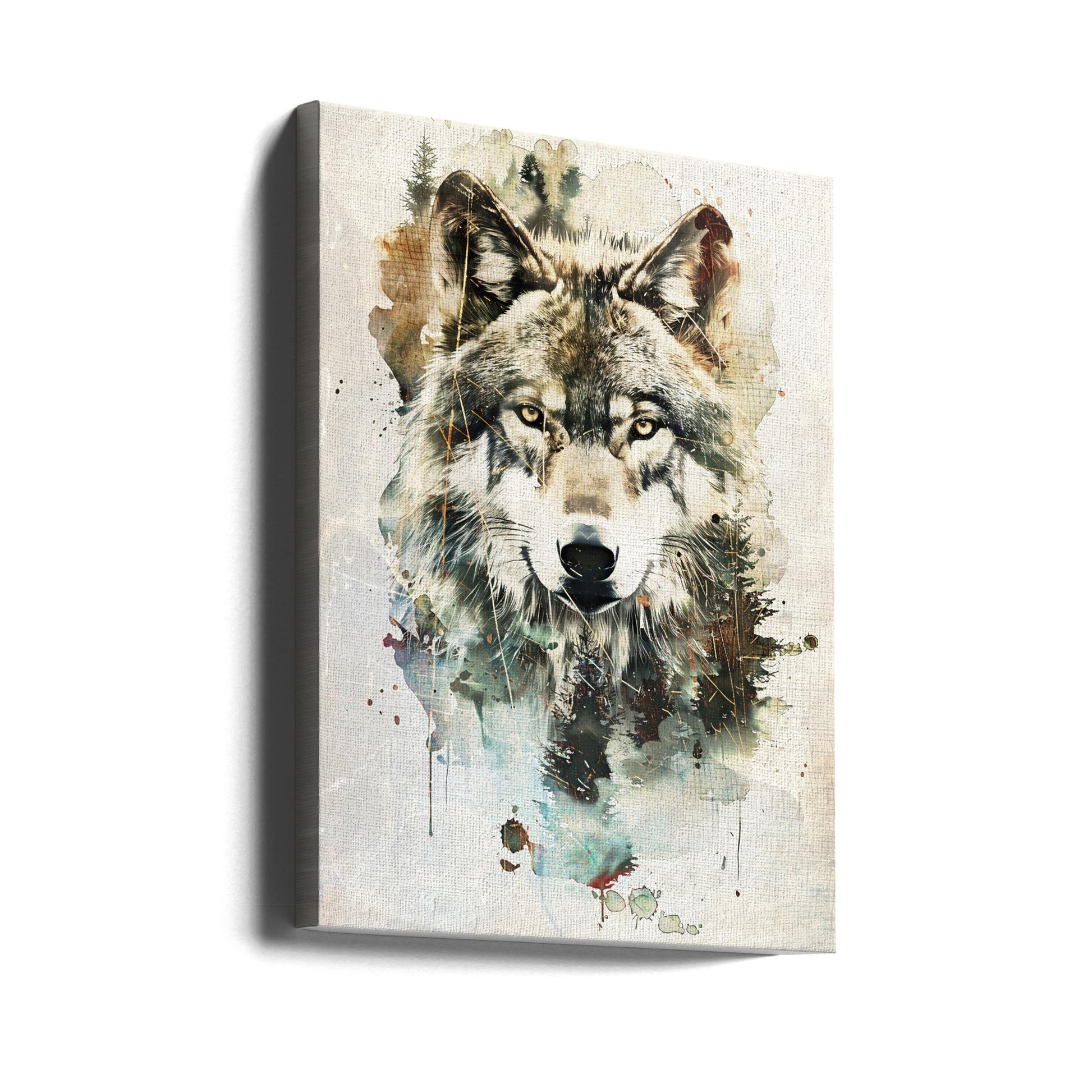 Wolf Wild Animal Art by Rafal Kulik | Vintage Illustration Drawing, Large Canvas Wall Art Print | Artsy Earth