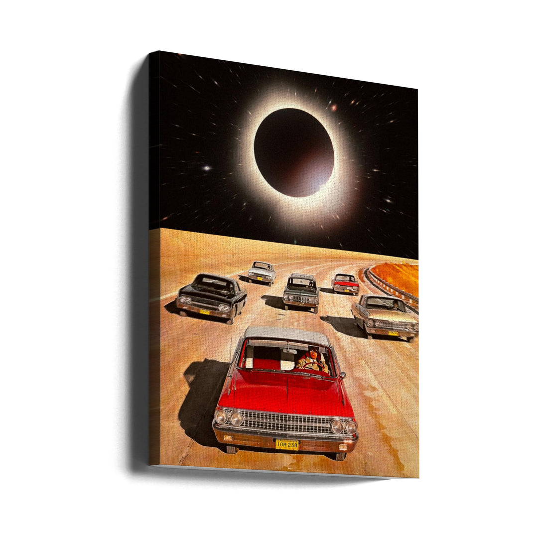 Eclipsed by Taudalpoi | Vintage Space Car, Large Canvas Wall Art Print | Artsy Earth