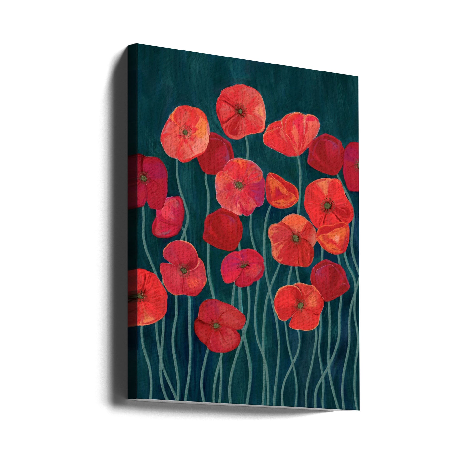 Red Poppies by Emeliemaria | Floral Botanical Painting, Large Canvas Wall Art Print | Artsy Earth