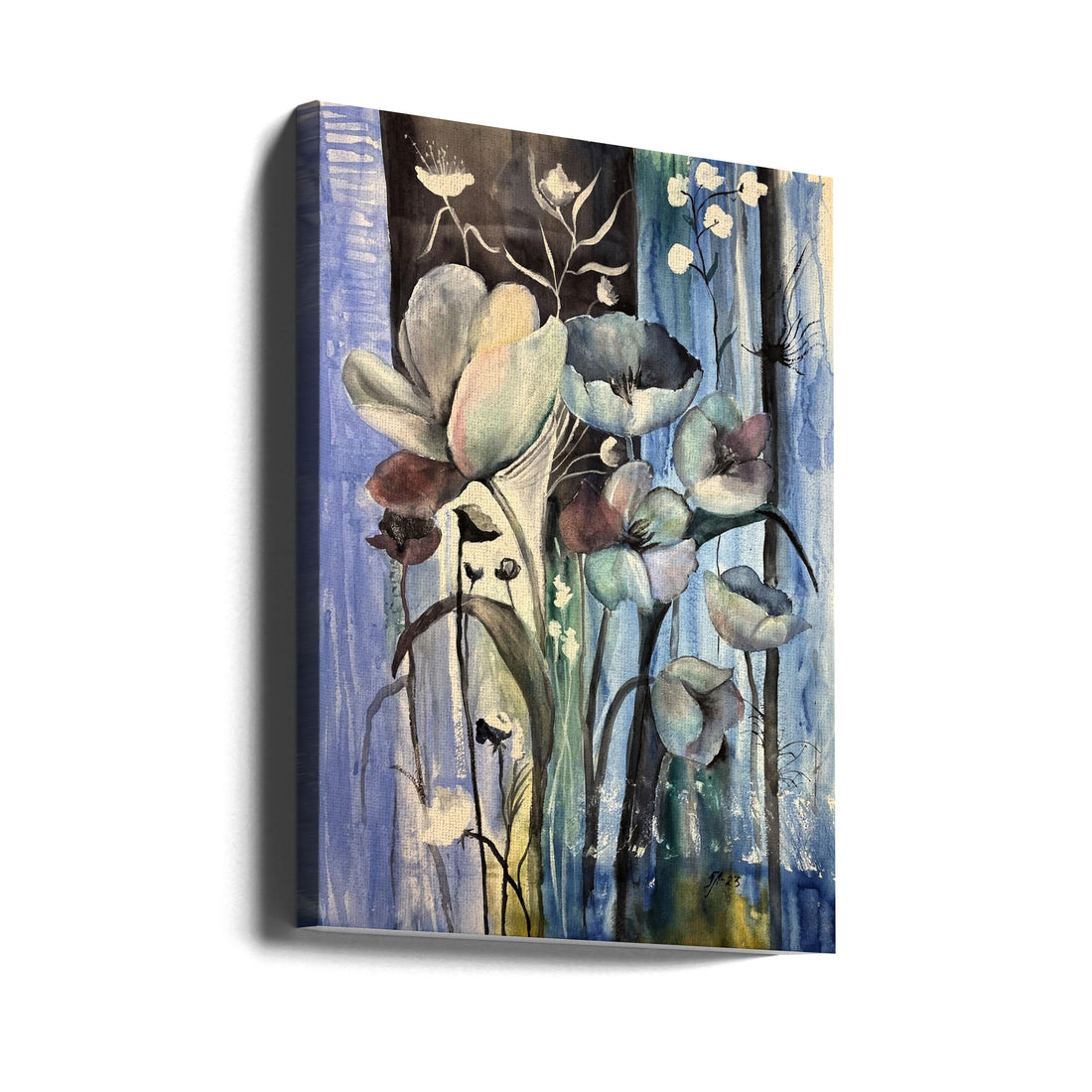 Blue Mood by Tanya Lundmark | Abstract Floral Painting, Large Canvas Wall Art Print | Artsy Earth