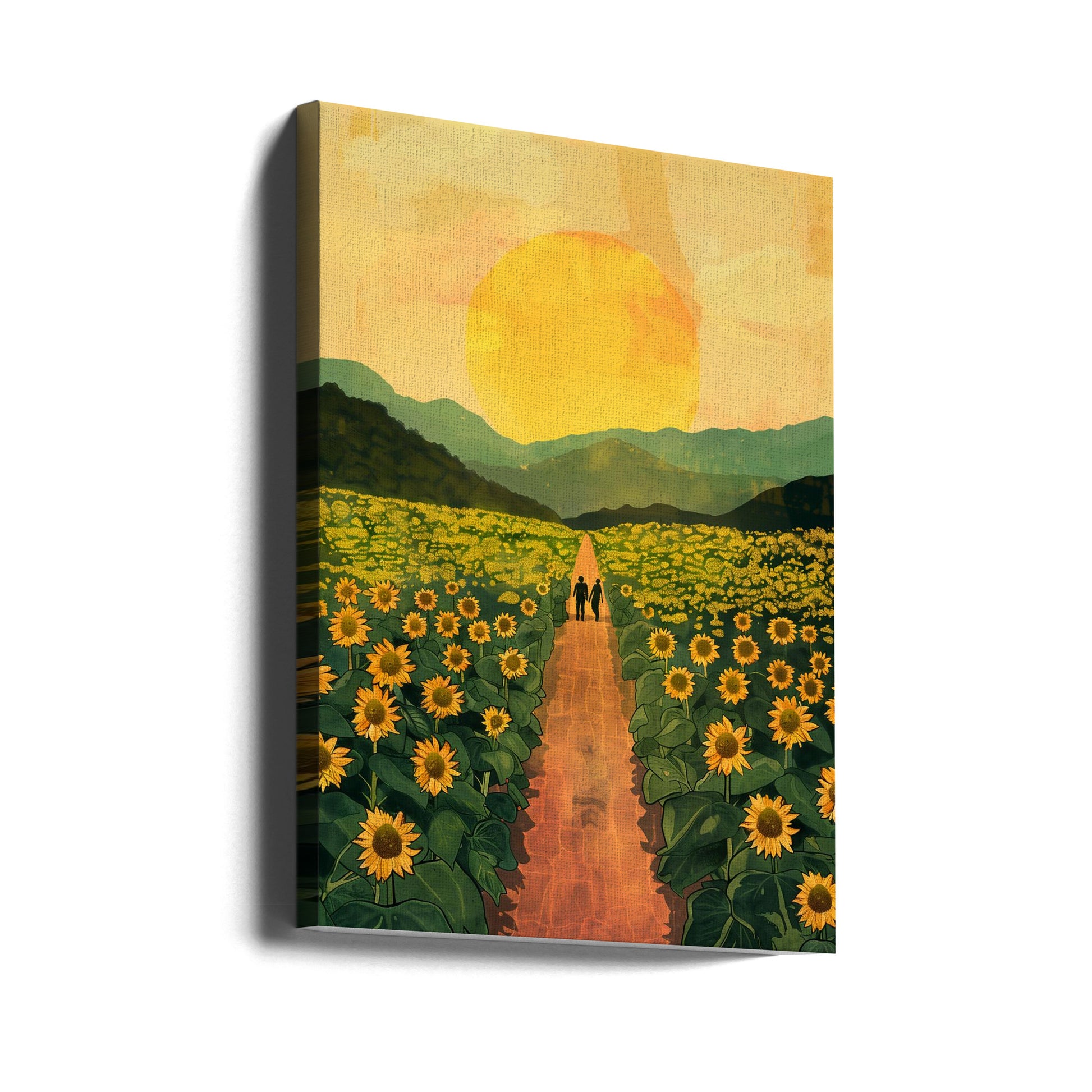 Sunflower Plantation by Andreas Magnusson | Sunset Flower Landscape, Large Canvas Wall Art Print | Artsy Earth