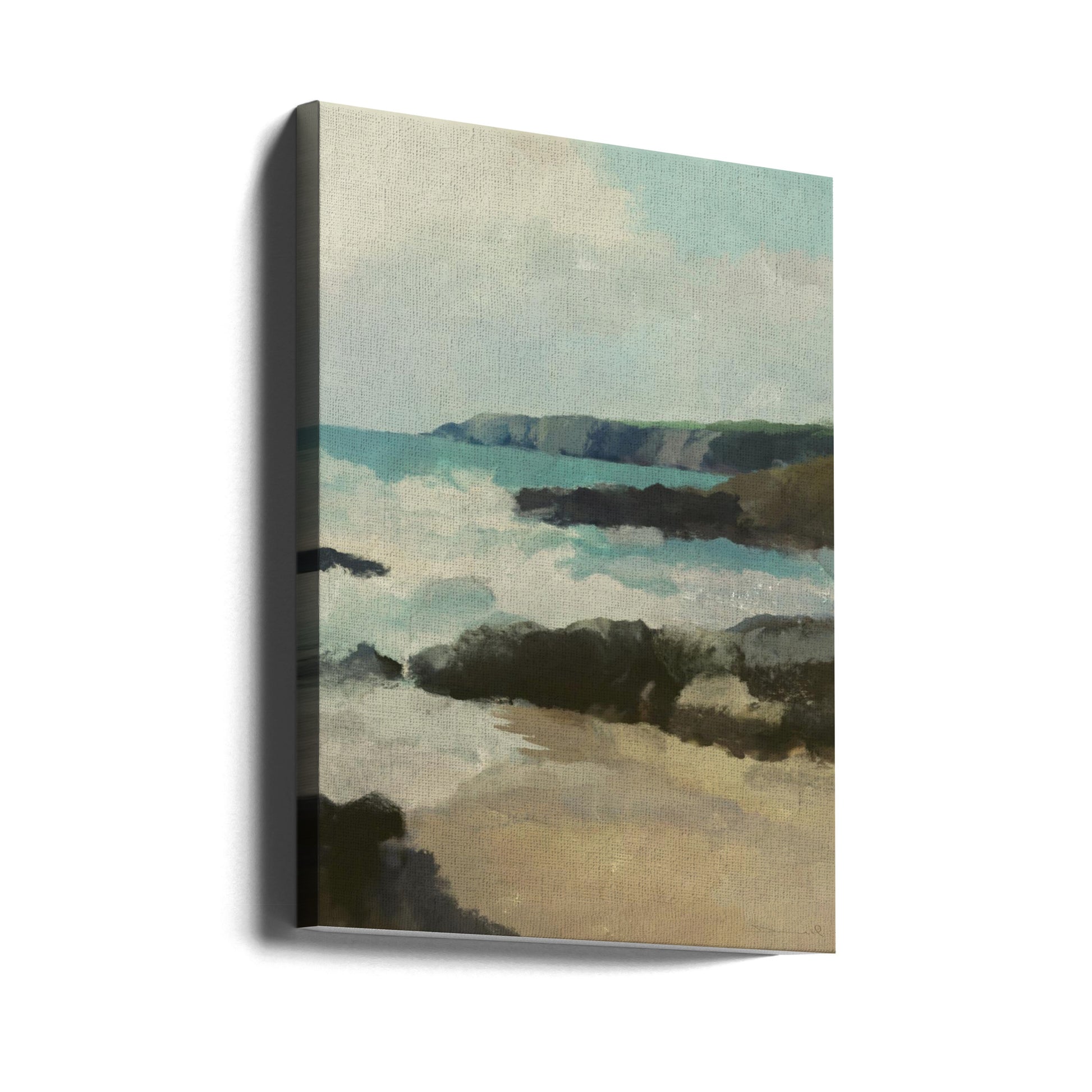 Rocky Beach by Dan Hobday | Coastal Landscape Painting, Large Canvas Wall Art Print | Artsy Earth