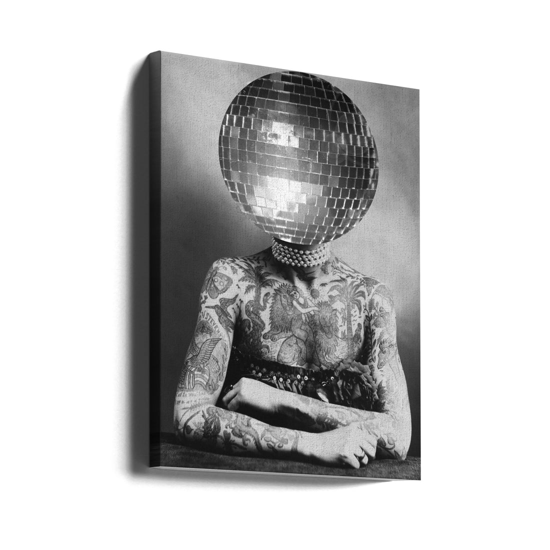 Disco Vintage Portrait by The Art Concept | Black White Sculpture, Large Canvas Wall Art Print | Artsy Earth