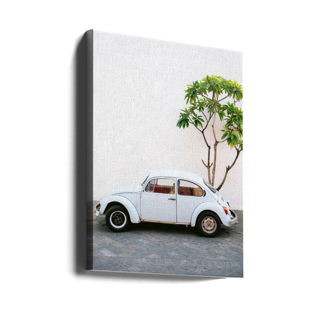 Pastel Volkswagen Beetle by Raisa Zwart | Vintage Classic Car, Large Canvas Wall Art Print | Artsy Earth