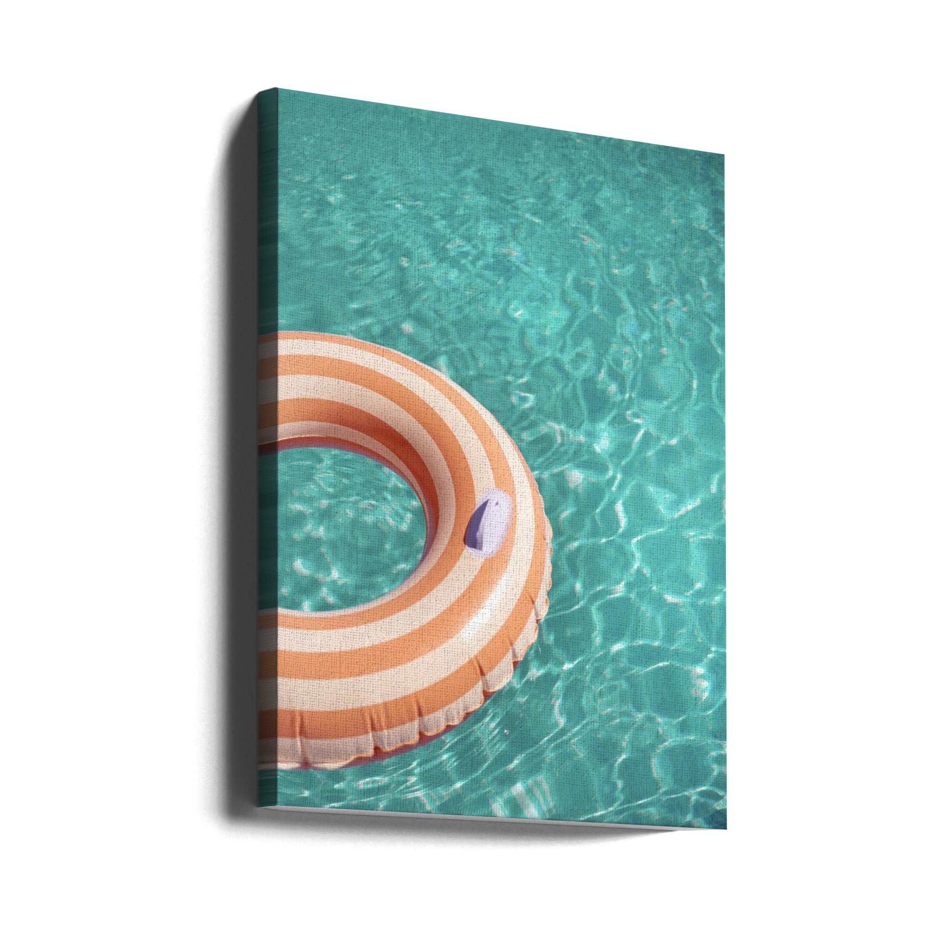 Peach Fuzz Swimming Pool Fun by Raisa Zwart | Pastel Summer Pool, Large Canvas Wall Art Print | Artsy Earth