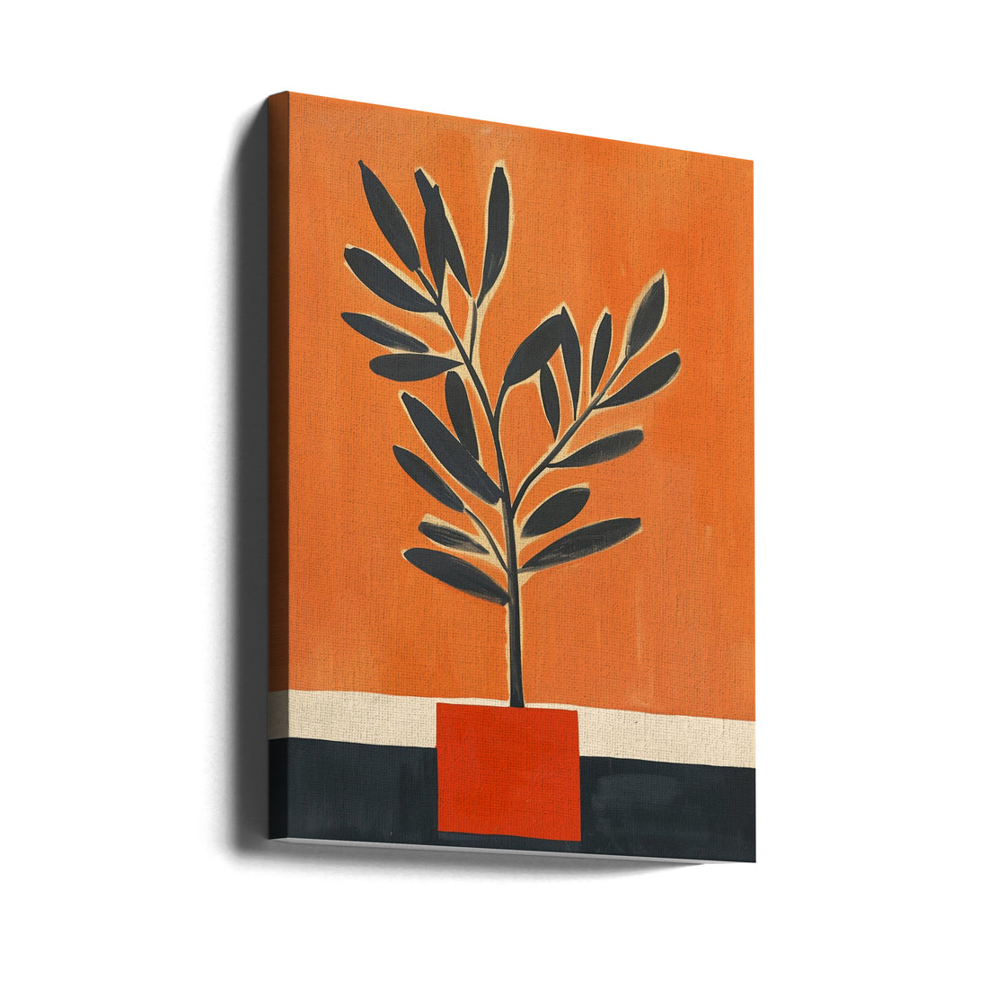 Orange Plant by Mowzu | Botanical Floral Painting, Large Canvas Wall Art Print | Artsy Earth