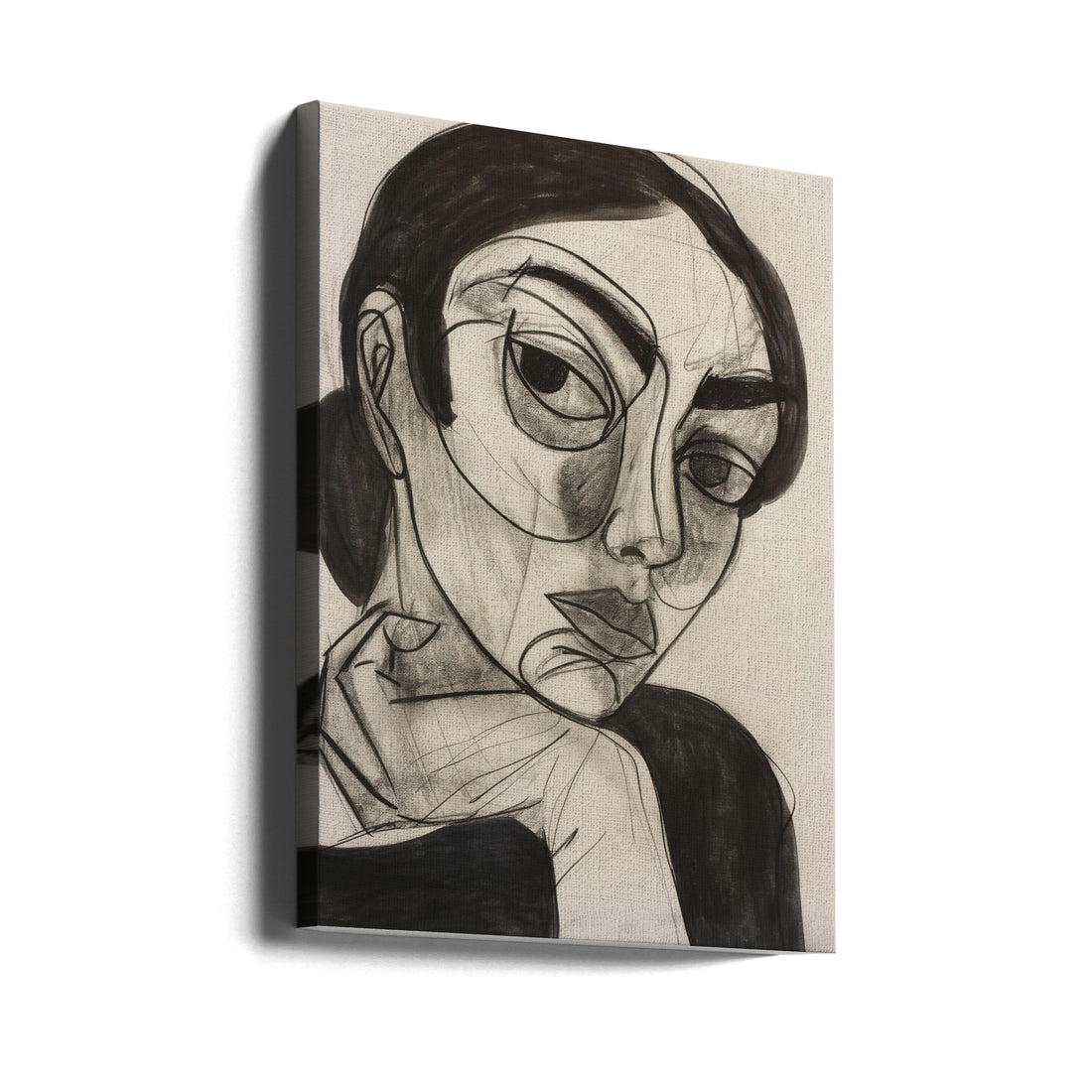 Intellectual Woman by Mowzu | Portrait Line Drawing, Large Canvas Wall Art Print | Artsy Earth