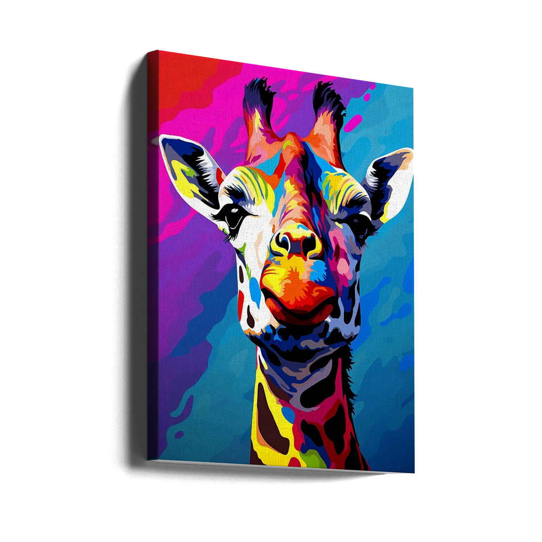 Giraffe Pop Art by Andreas Magnusson | Colorful Animal Illustration, Large Canvas Wall Art Print | Artsy Earth