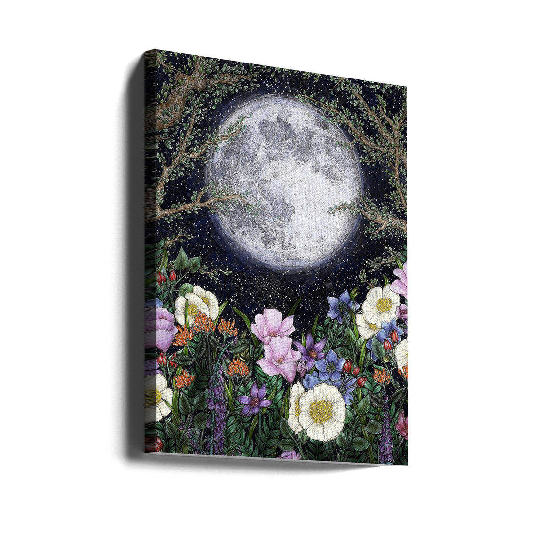 Midnight Garden Duvet by Ec Mazur | Floral Botanical Design, Large Canvas Wall Art Print | Artsy Earth