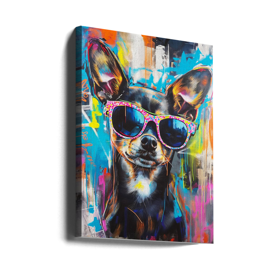 Bad Girl by Mowzu | Pop Art Dog Portrait, Large Canvas Wall Art Print | Artsy Earth