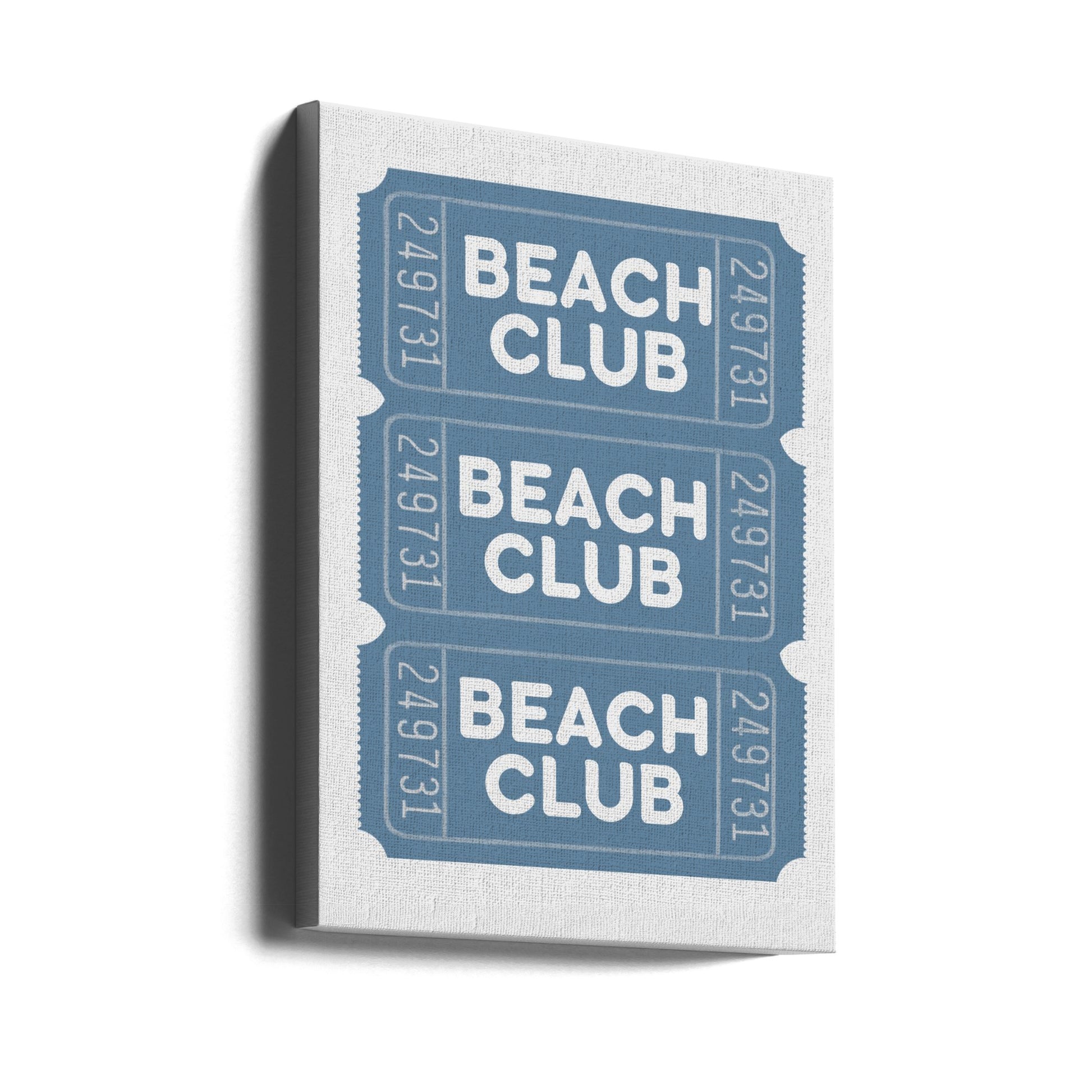 Beach Club Tickets by Jolly And Dash | Coastal Beach Typography, Large Canvas Wall Art Print | Artsy Earth