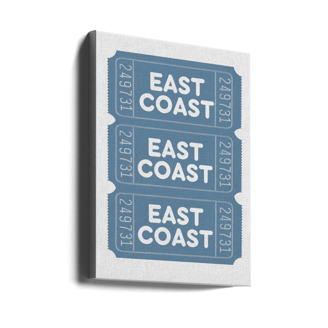 East Coast Tickets by Jolly And Dash | Coastal Beach Typography, Large Canvas Wall Art Print | Artsy Earth