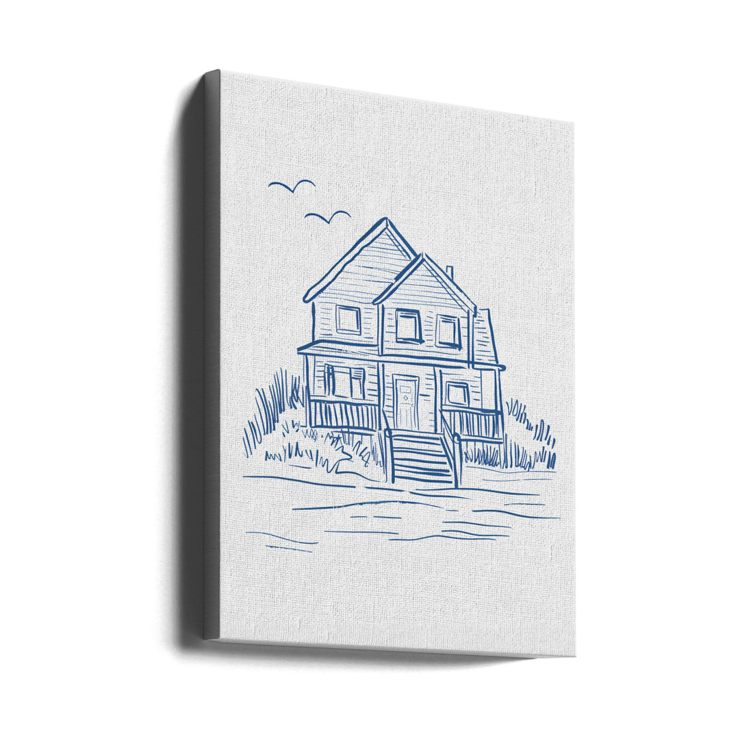 Nantucket Beachhouse by Jolly And Dash | Coastal Line Drawing, Large Canvas Wall Art Print | Artsy Earth