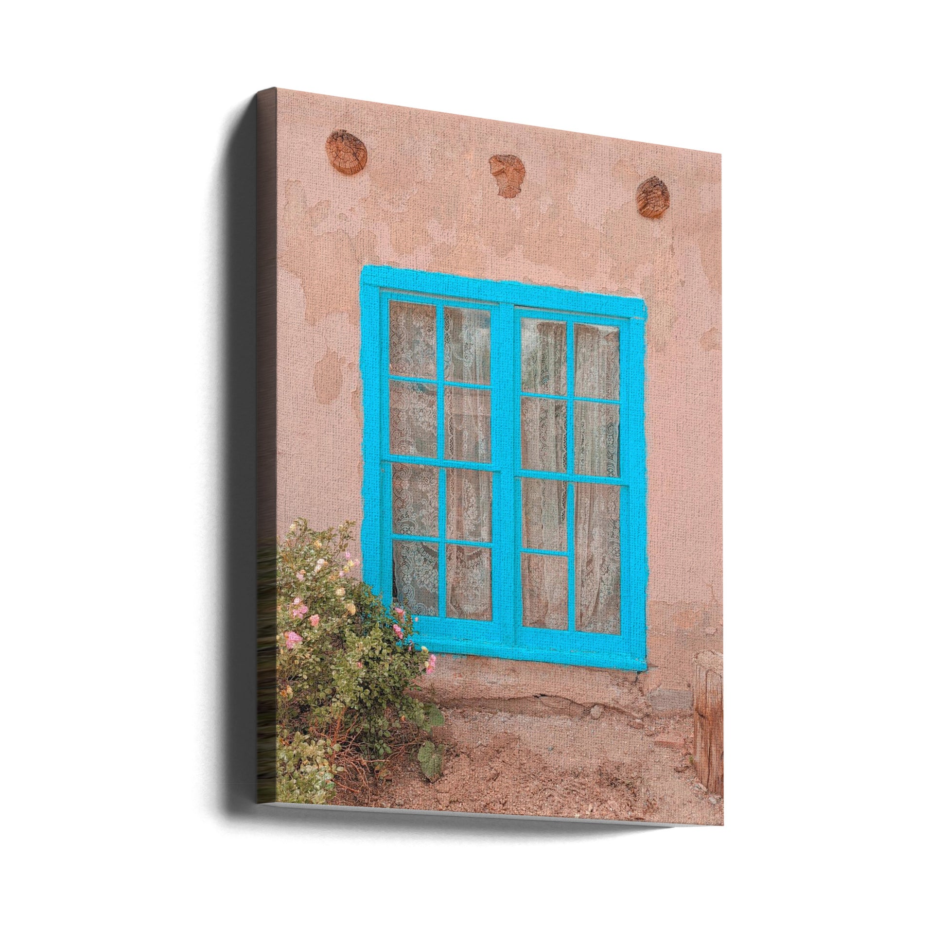 Turquoise Window - Taos by Tom Windeknecht | Adobe Southwest Architecture, Large Canvas Wall Art Print | Artsy Earth