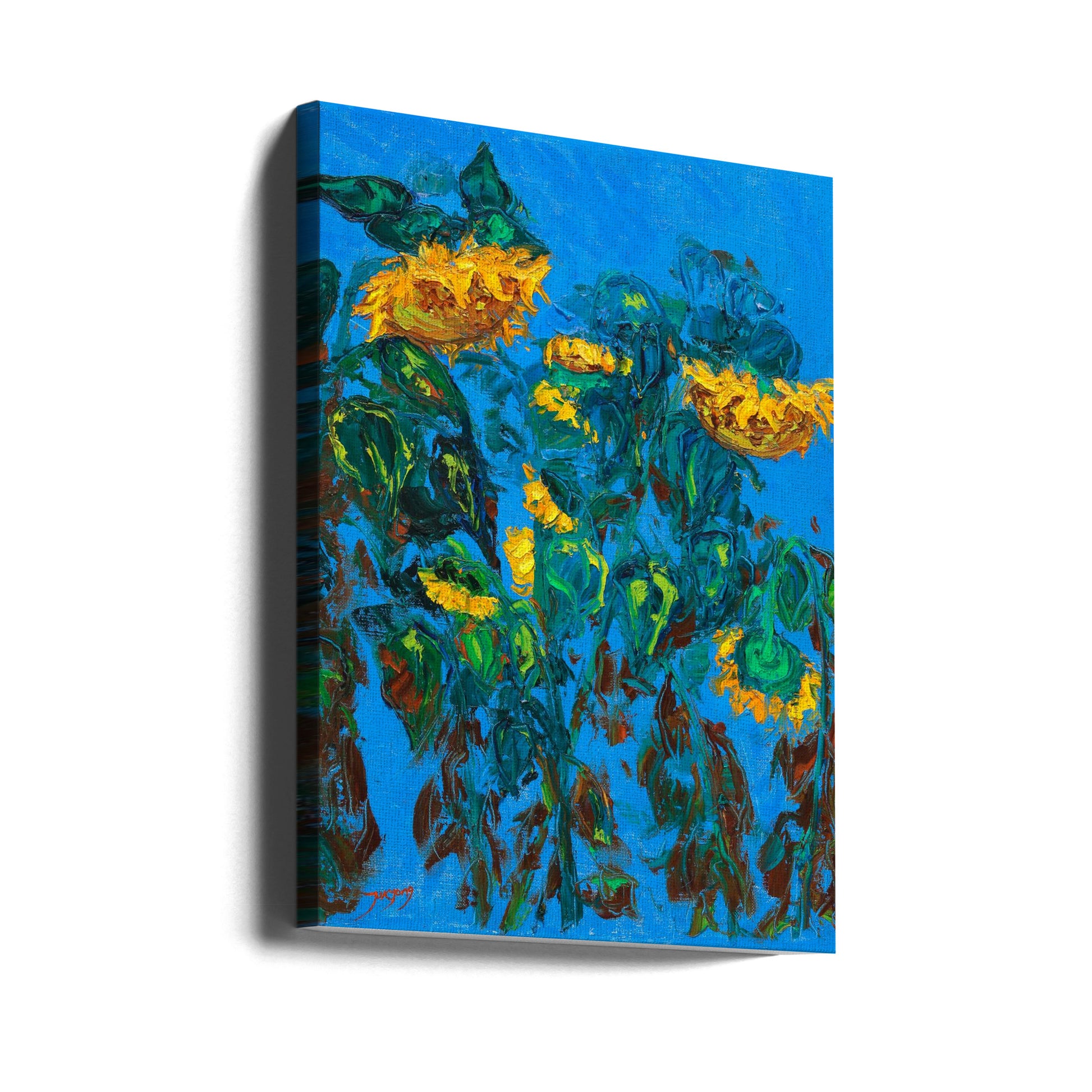 Sunflowers Painting by Jukyong Park | Modern Floral Artwork, Large Canvas Wall Art Print | Artsy Earth