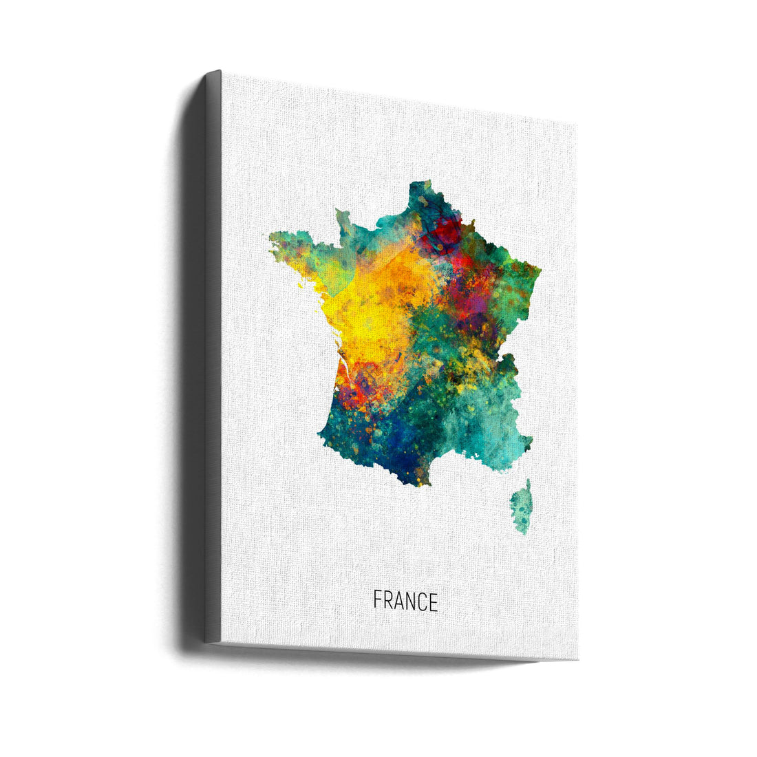 France Watercolor Map by Michael Tompsett | Painted Travel Atlas, Large Canvas Wall Art Print | Artsy Earth