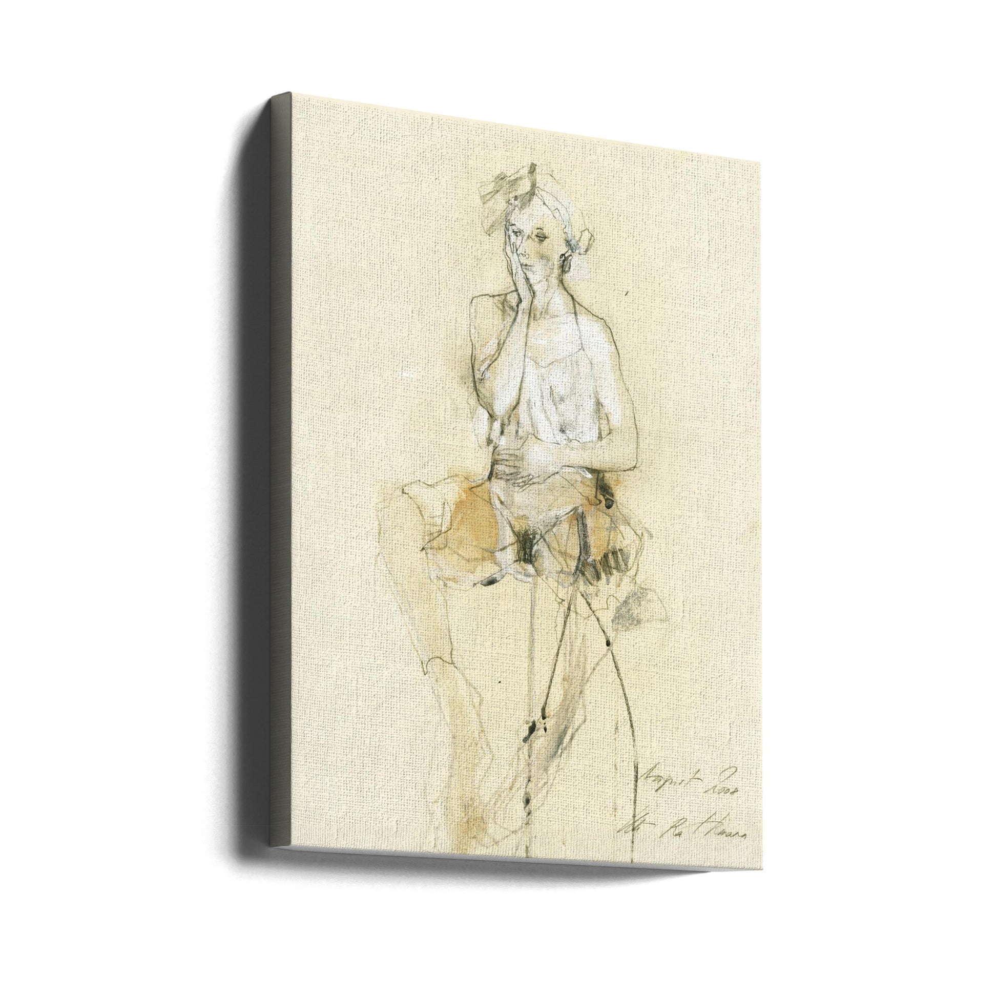 Schiele Art Tribute by Ute Rathmann | Expressionist Figure Drawing, Large Canvas Wall Art Print | Artsy Earth