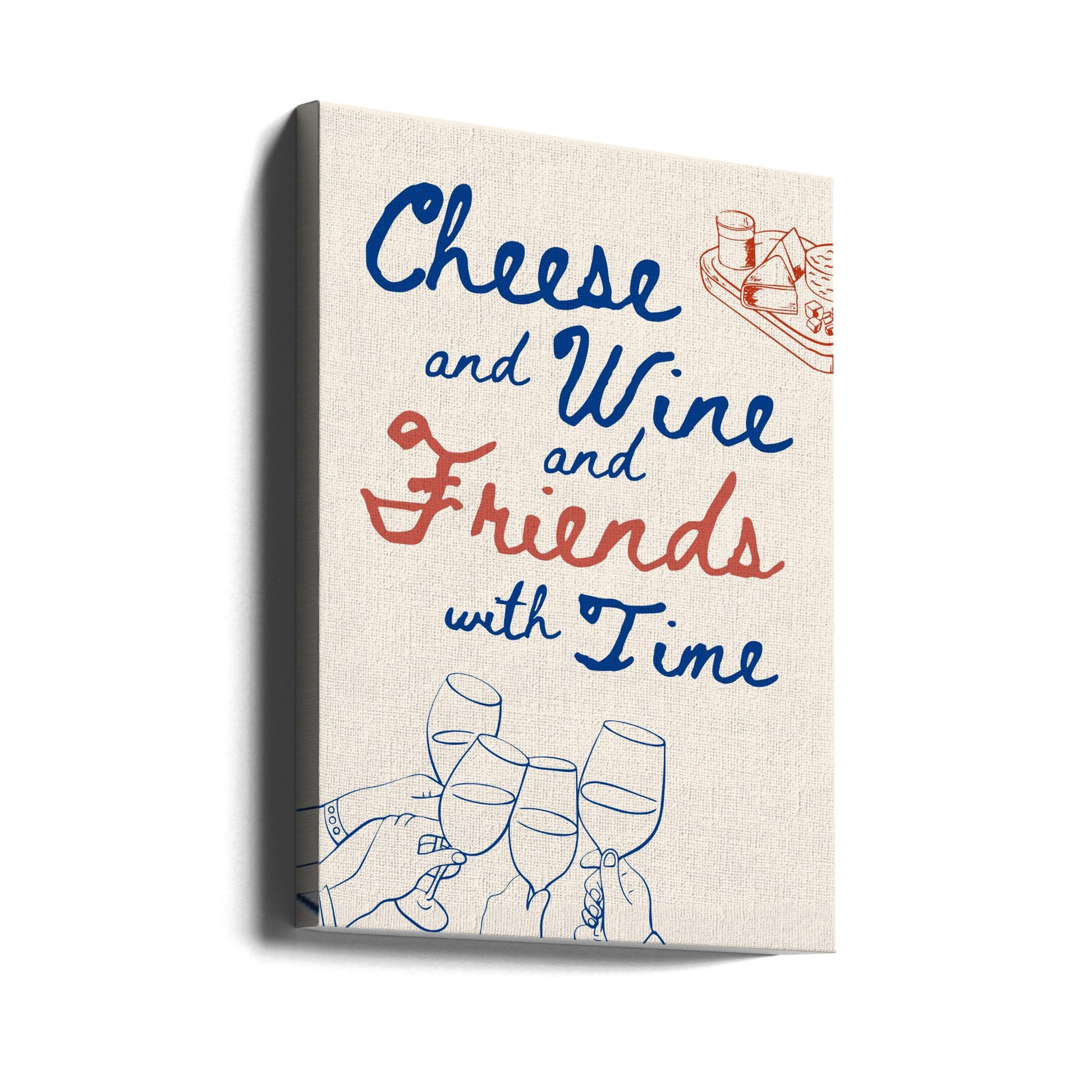 Cheese and Wine by Ohkimiko | Food Illustration Design, Large Canvas Wall Art Print | Artsy Earth