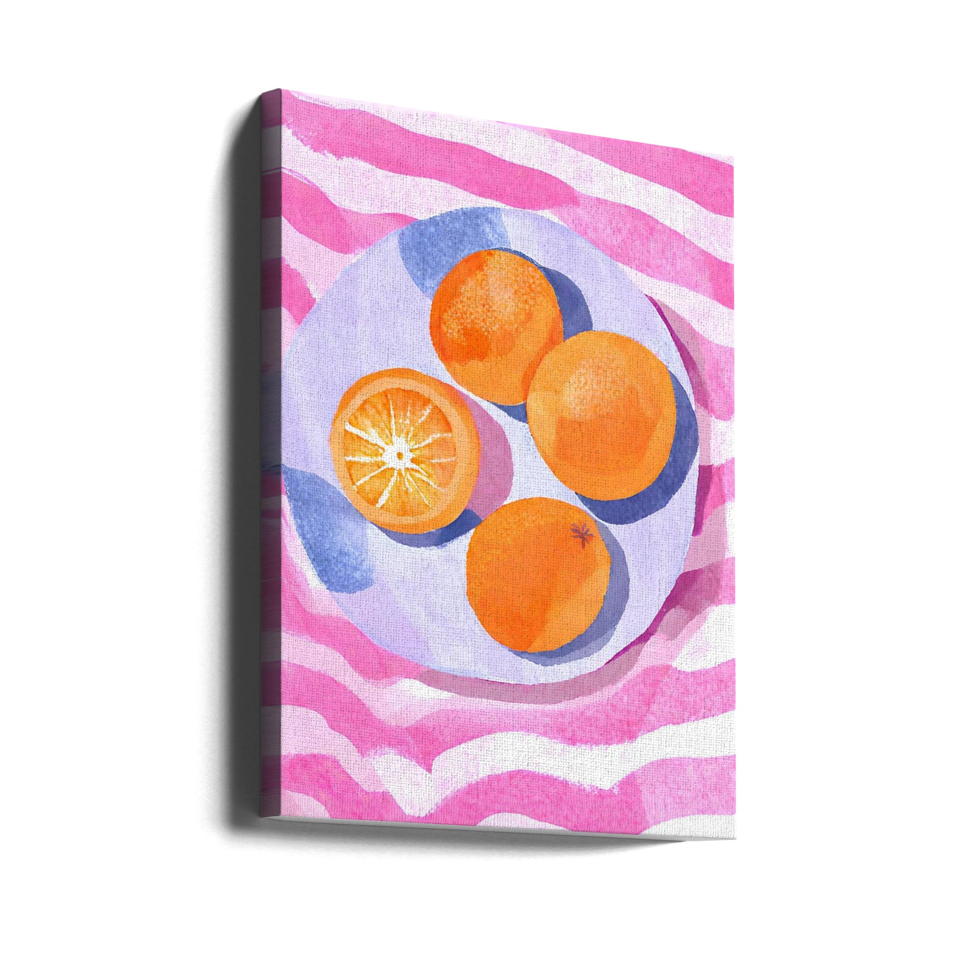 Orange Plate Art by Ohkimiko | Fresh Citrus Still Life, Large Canvas Wall Art Print | Artsy Earth