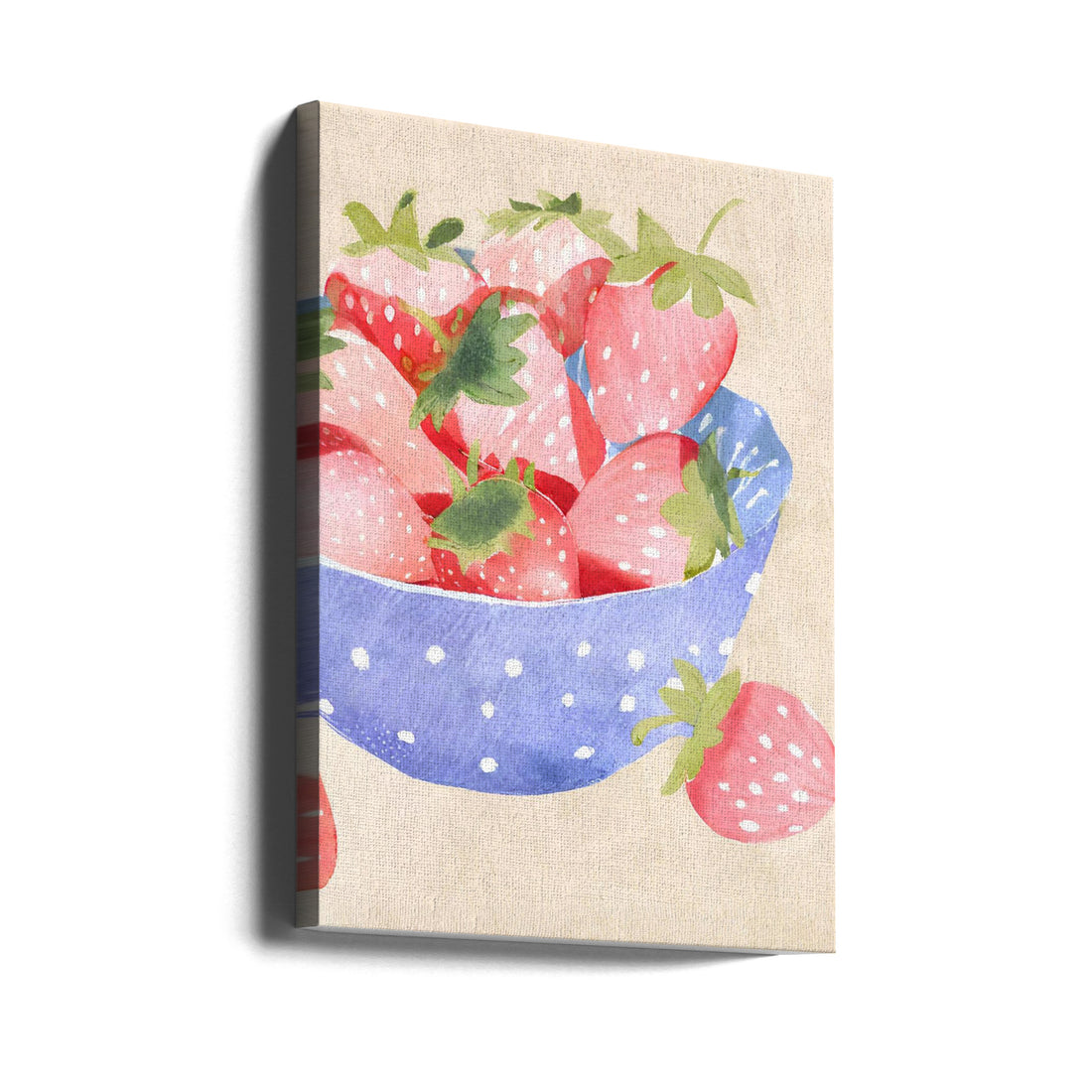 Strawberry Still Life by Ohkimiko | Fruit Watercolor Painting, Large Canvas Wall Art Print | Artsy Earth