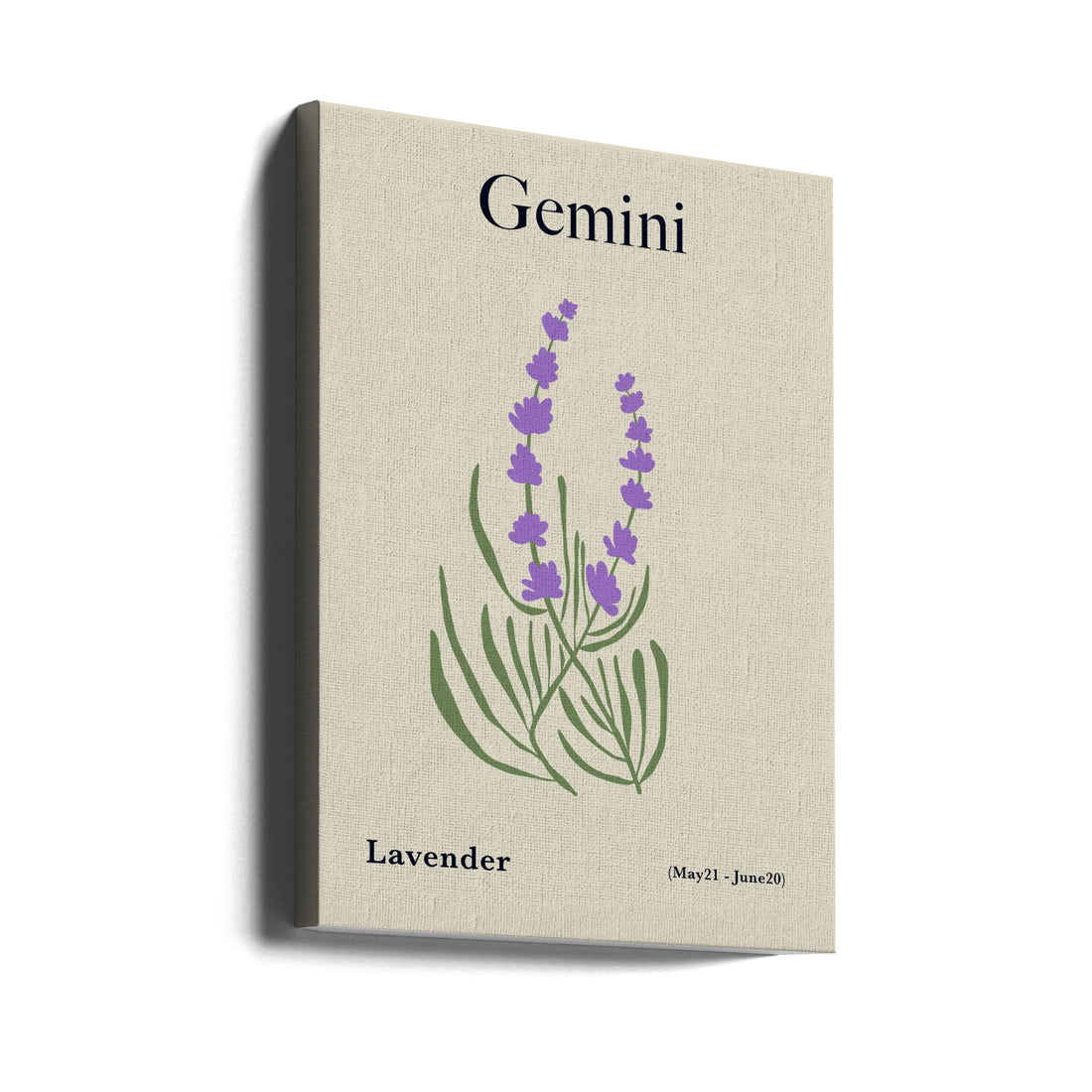 Gemini Lavender by Miho Art Studio | Retro Botanical Illustration, Large Canvas Wall Art Print | Artsy Earth