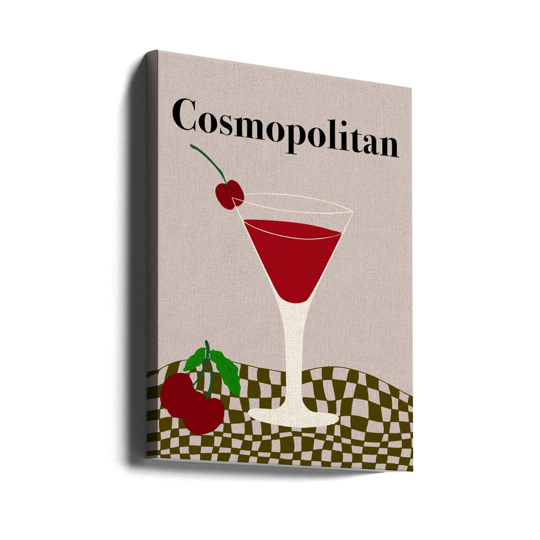 Cosmopolitan Cocktail by Miho Art Studio | Classic Cocktail Glass, Large Canvas Wall Art Print | Artsy Earth