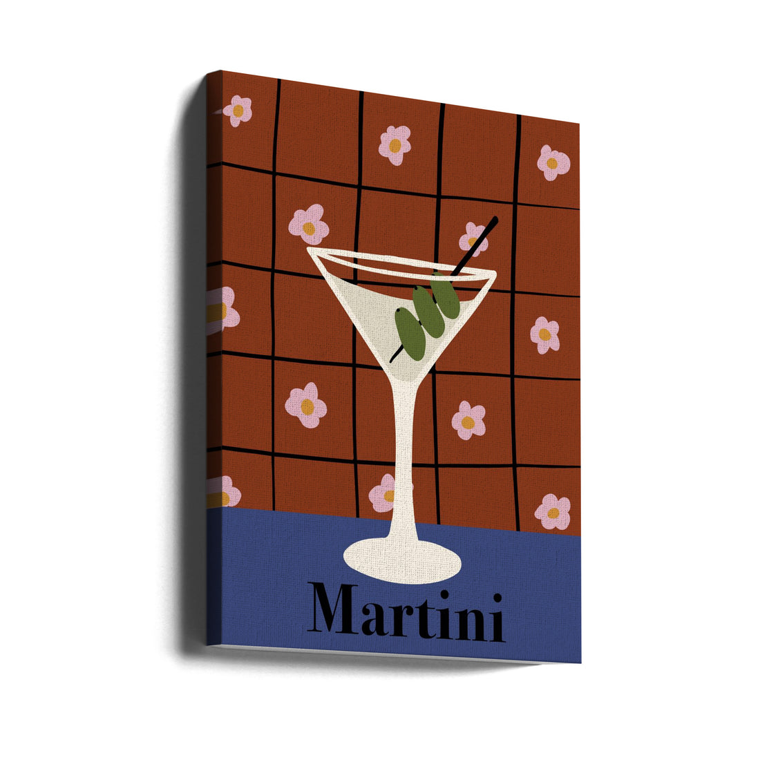 Classic Martini Rose by Miho Art Studio | Floral Cocktail Glass, Large Canvas Wall Art Print | Artsy Earth