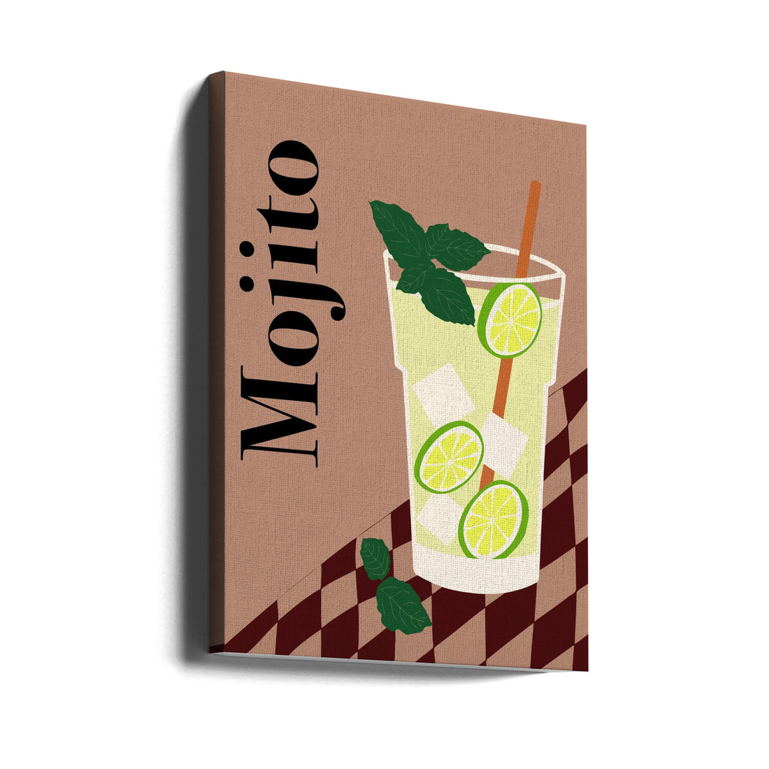 Classic Mojito Cocktail by Miho Art Studio | Tropical Bar Drinks, Large Canvas Wall Art Print | Artsy Earth