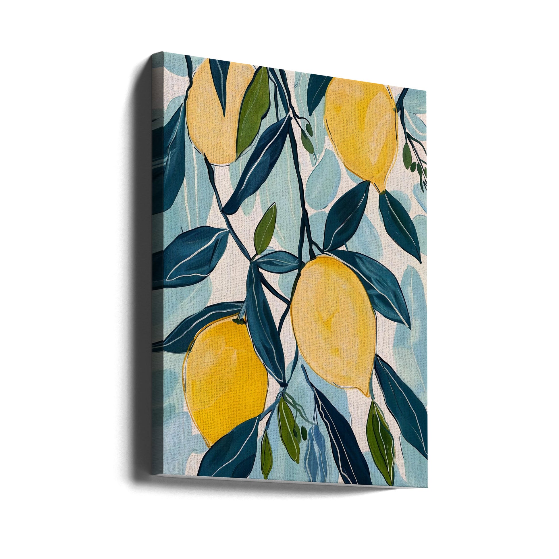 Lemon Tree by Andreas Magnusson | Painted Fruit Illustration, Large Canvas Wall Art Print | Artsy Earth