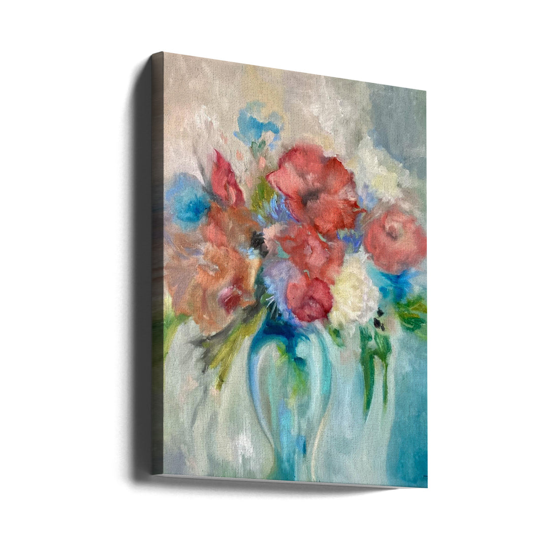 Blue Vase III by Alexandra Higgins | Floral Watercolor Painting, Large Canvas Wall Art Print | Artsy Earth