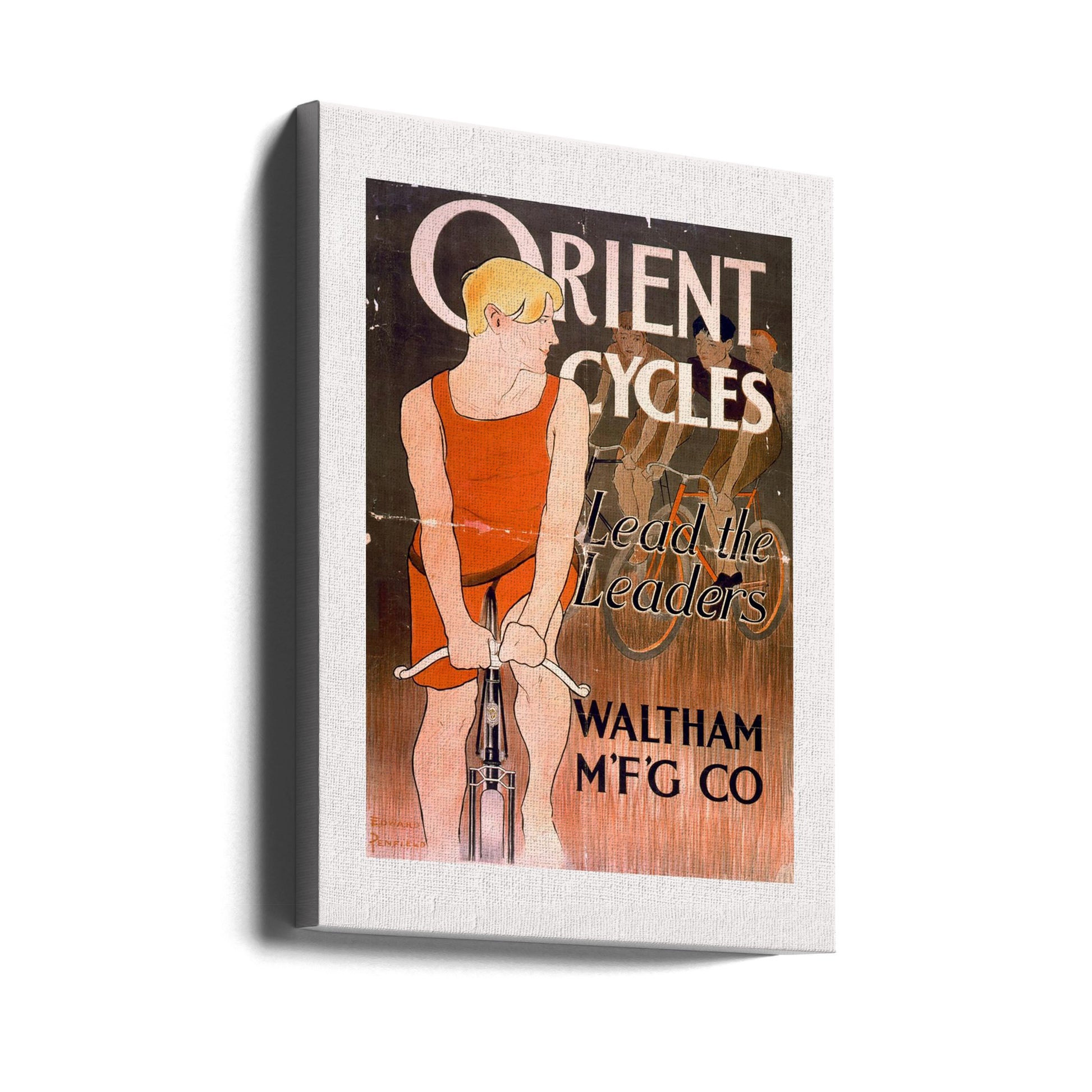 Orient Cycles Lead by Edward Penfield | Vintage Bicycle Poster, Large Canvas Wall Art Print | Artsy Earth