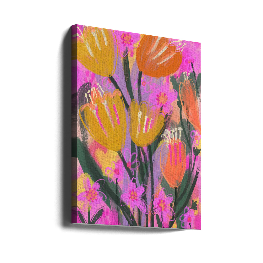 Wild Flower Field by Treechild | Floral Nature Landscape, Large Canvas Wall Art Print | Artsy Earth